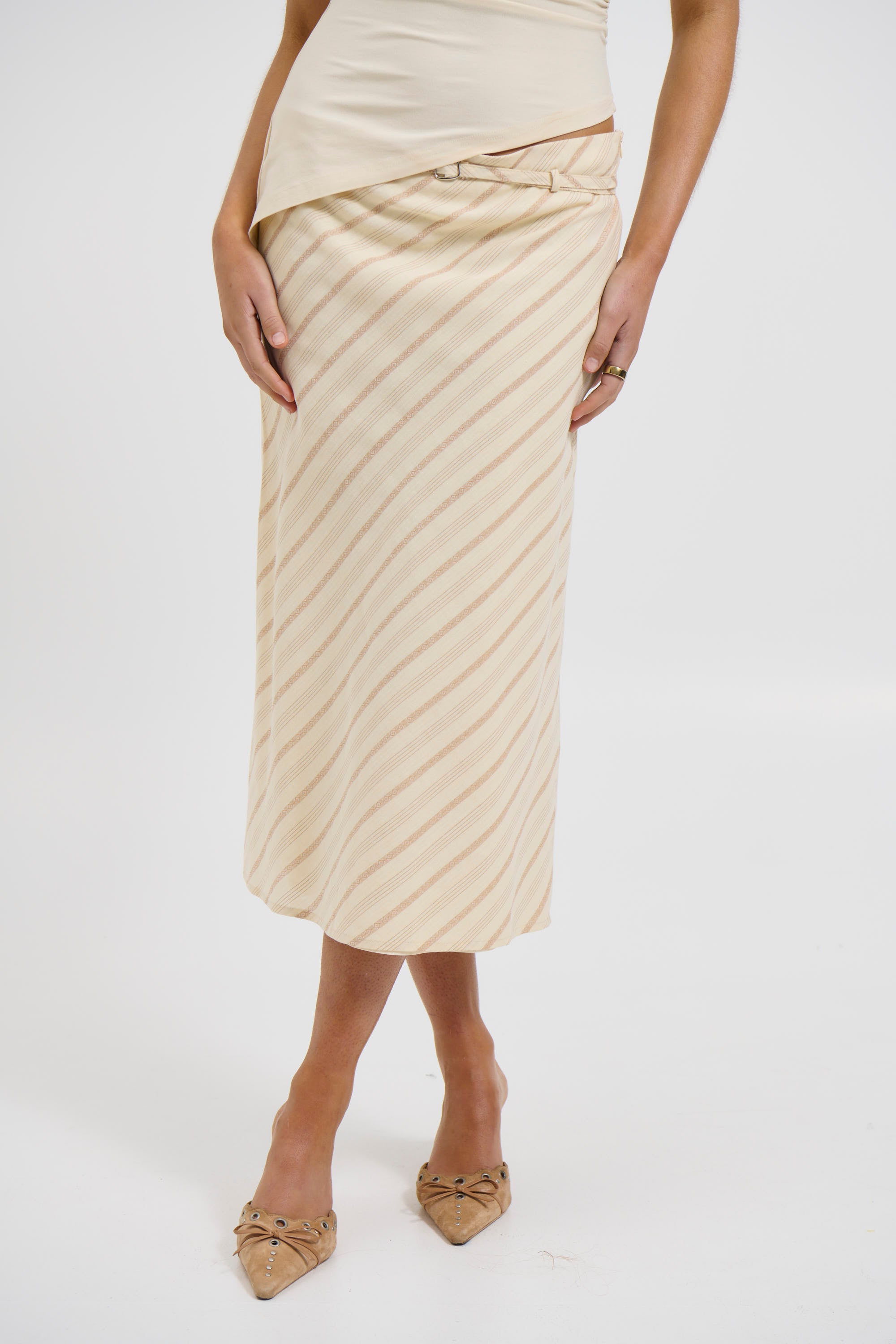 Angel Midi Skirt Beige