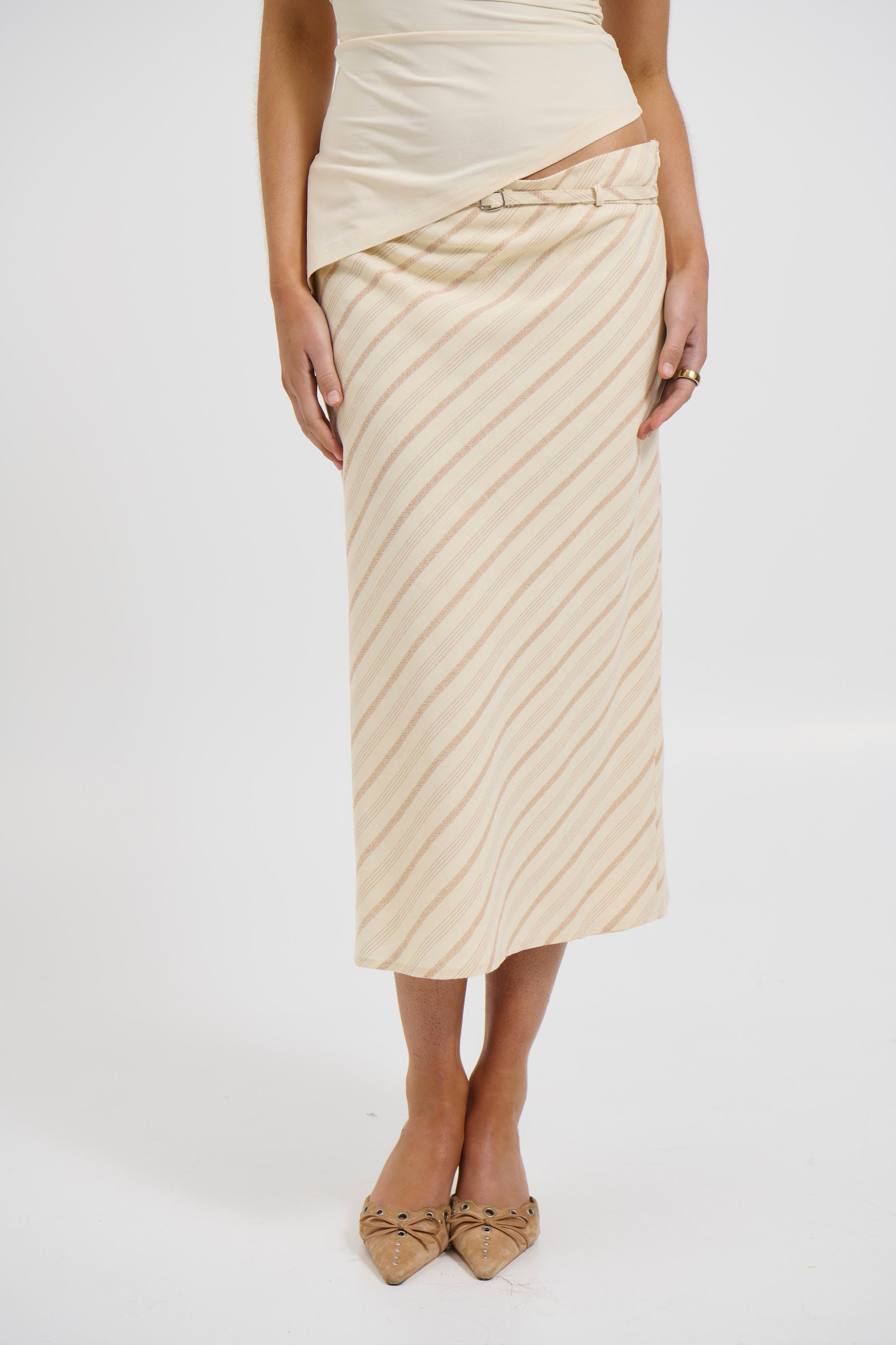 Angel Midi Skirt Beige