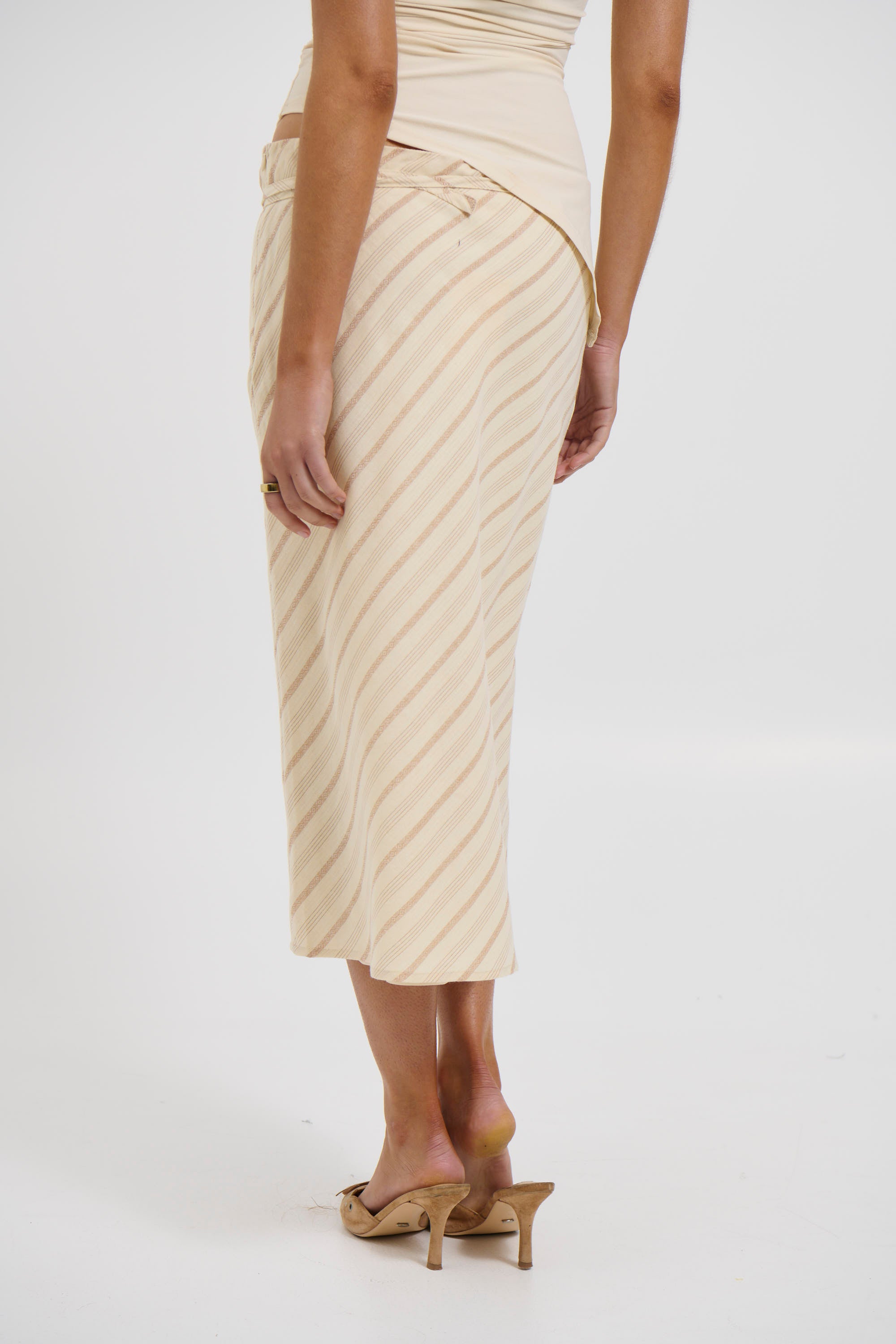 Angel Midi Skirt Beige