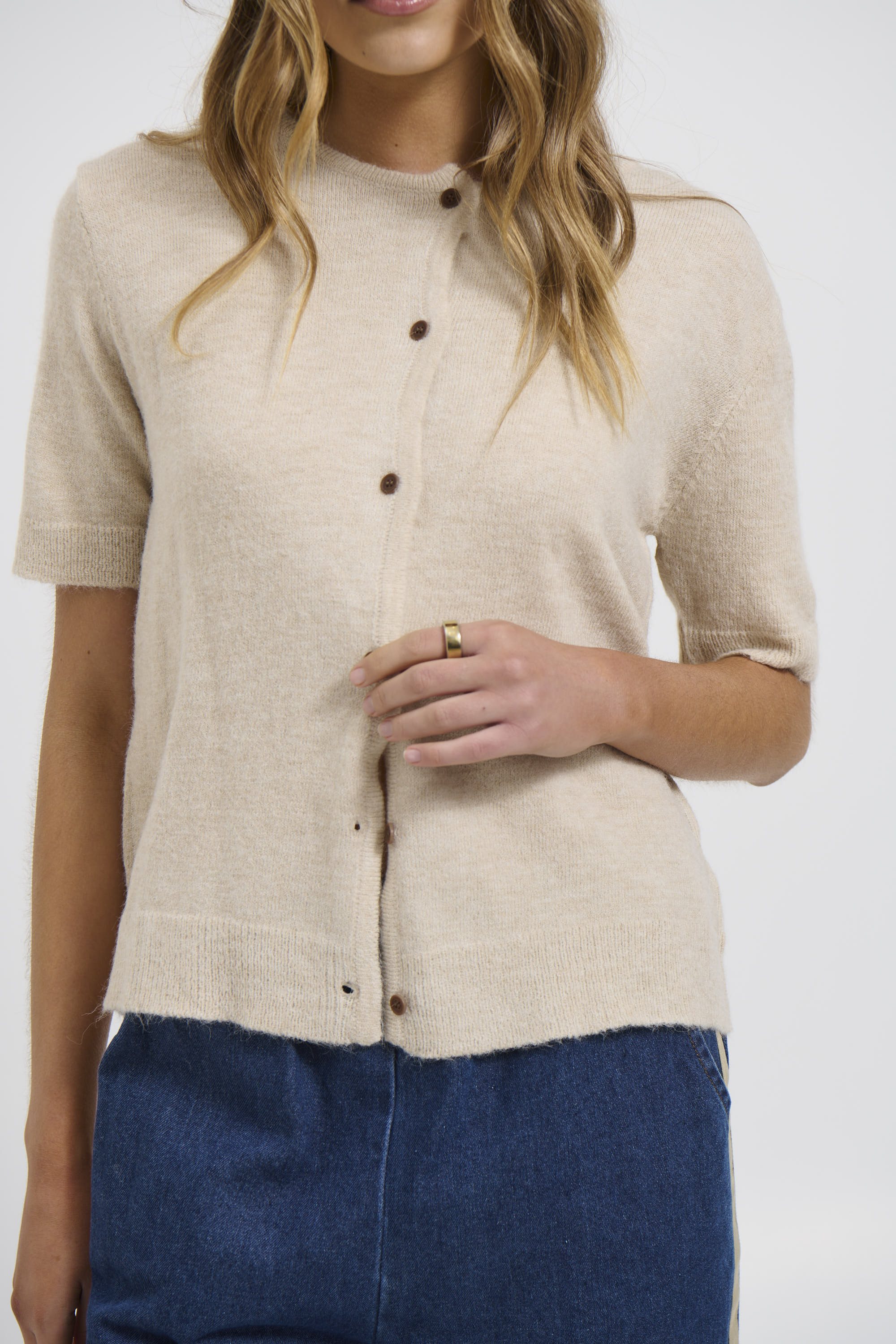 Geisha Short Sleeve Top Stone
