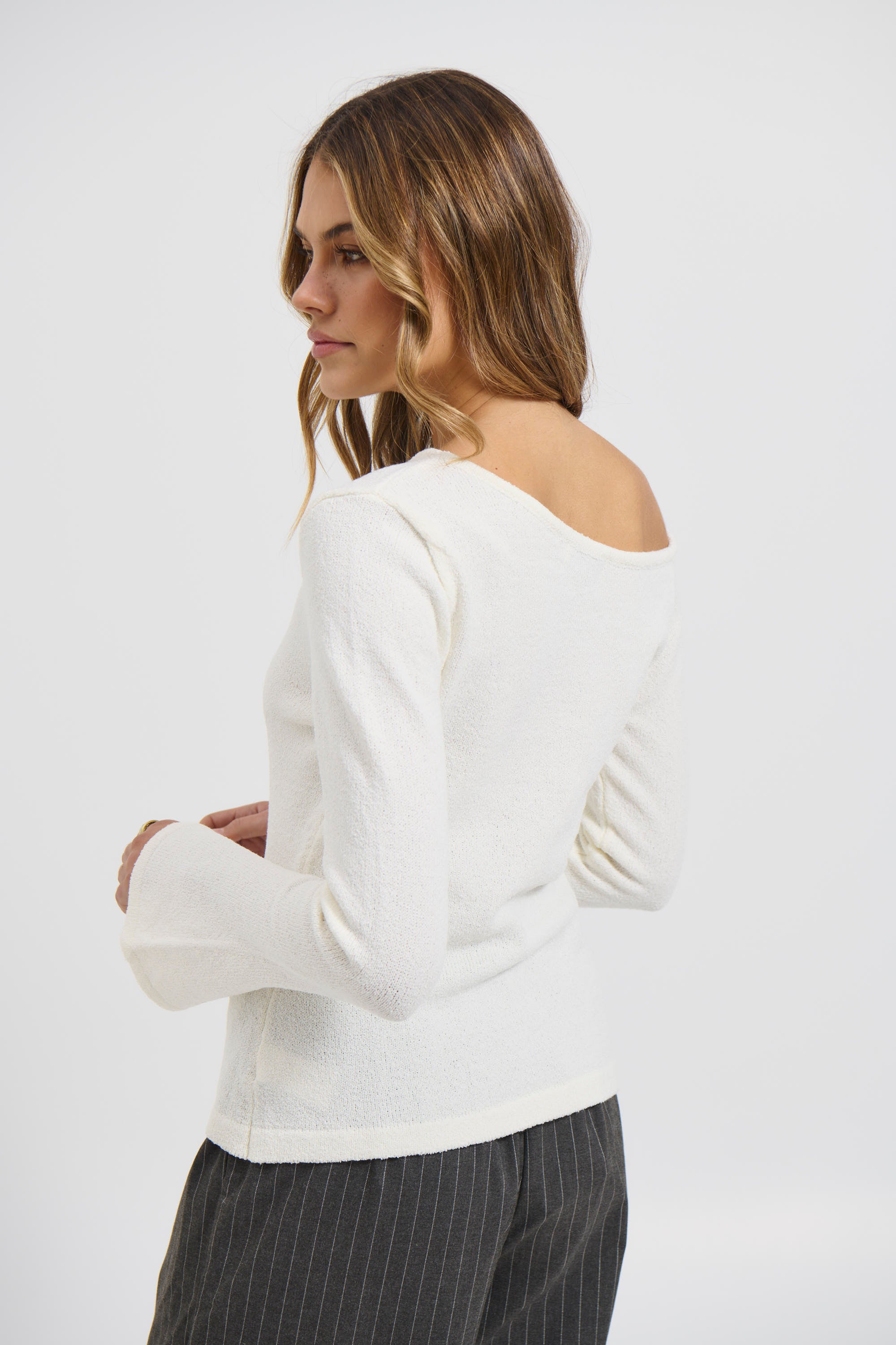 Hannah Long Sleeve Top Ivory