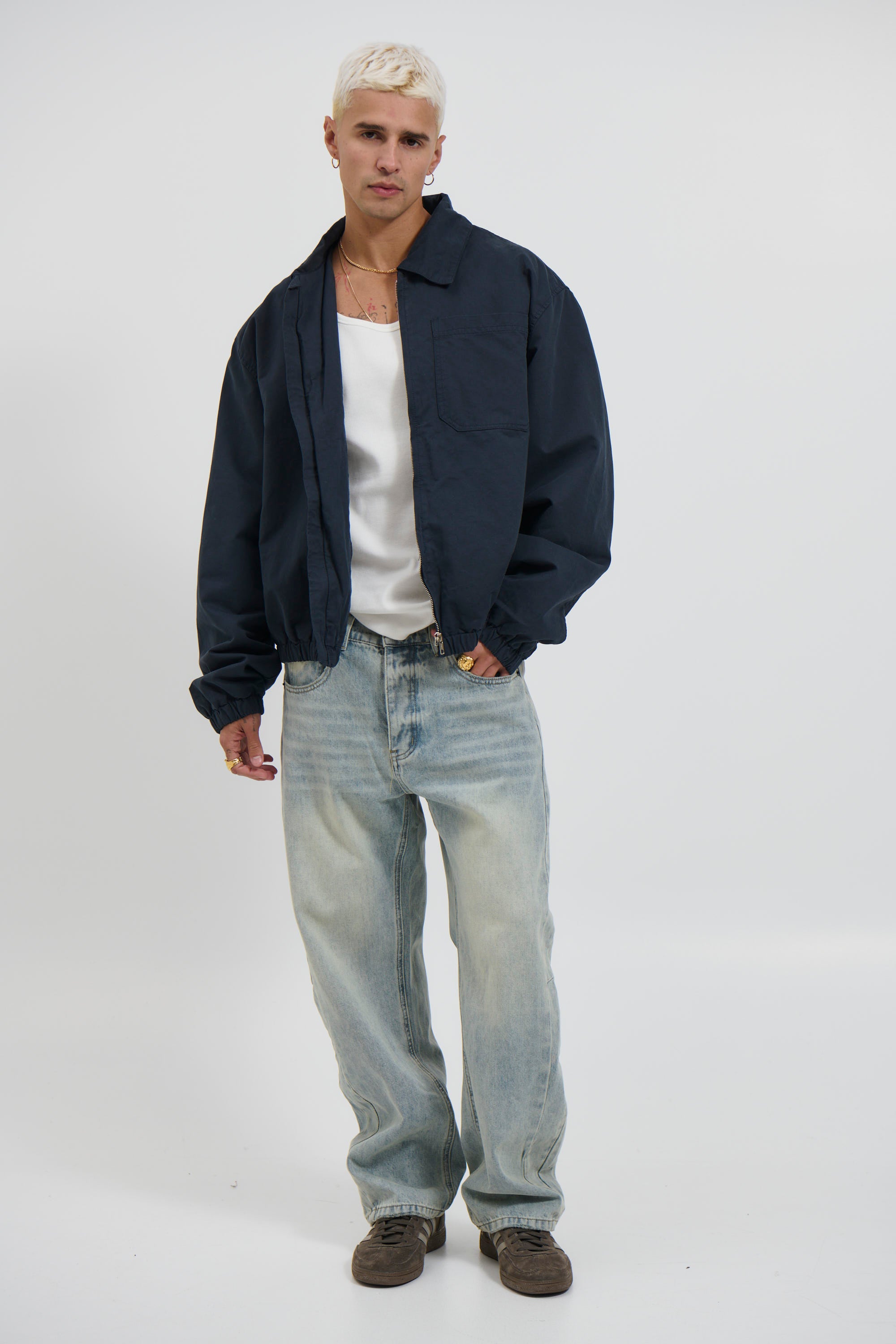 Charlie Soft Cotton Bomber Navy