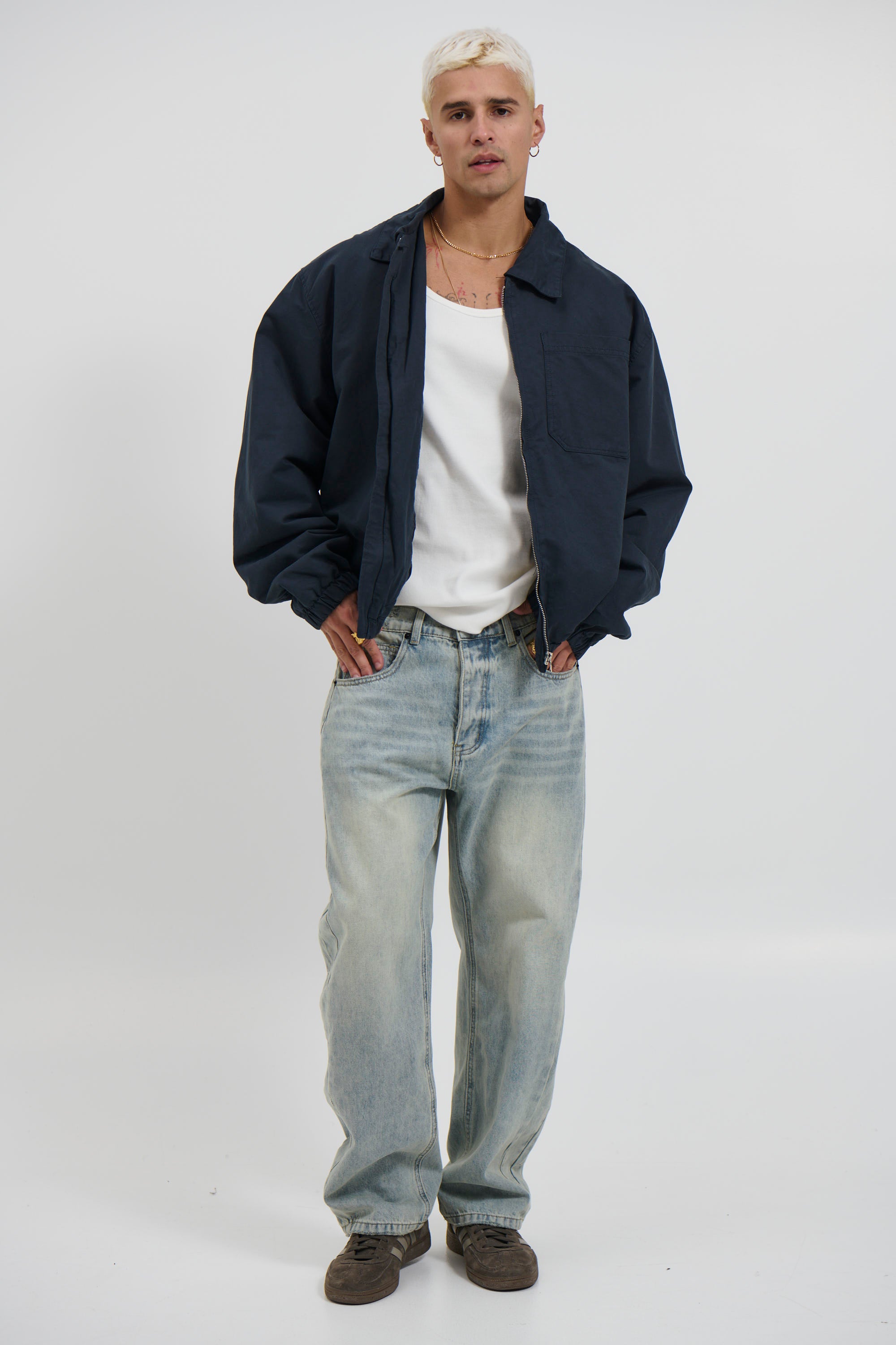 Charlie Soft Cotton Bomber Navy