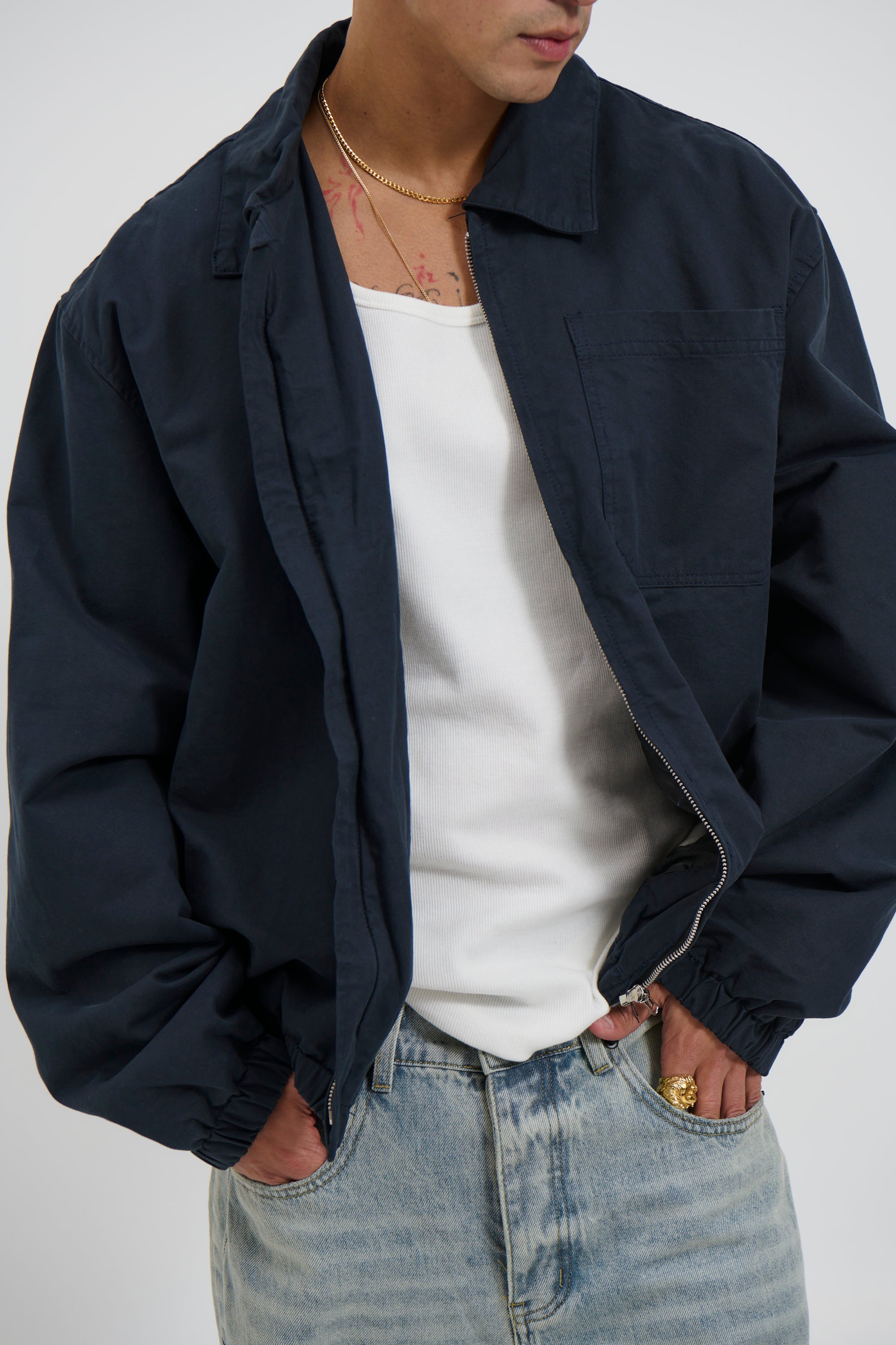 Charlie Soft Cotton Bomber Navy