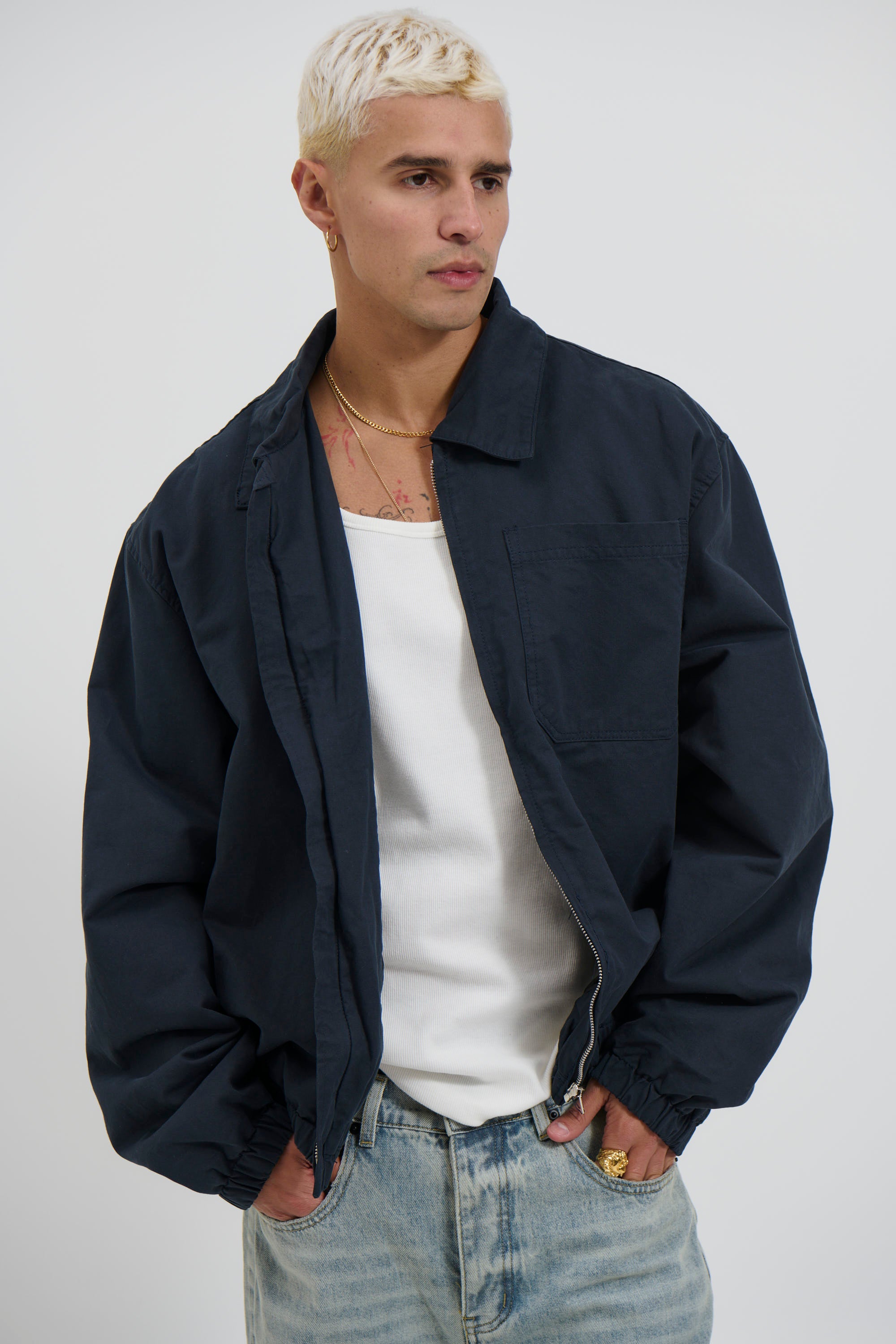 Charlie Soft Cotton Bomber Navy