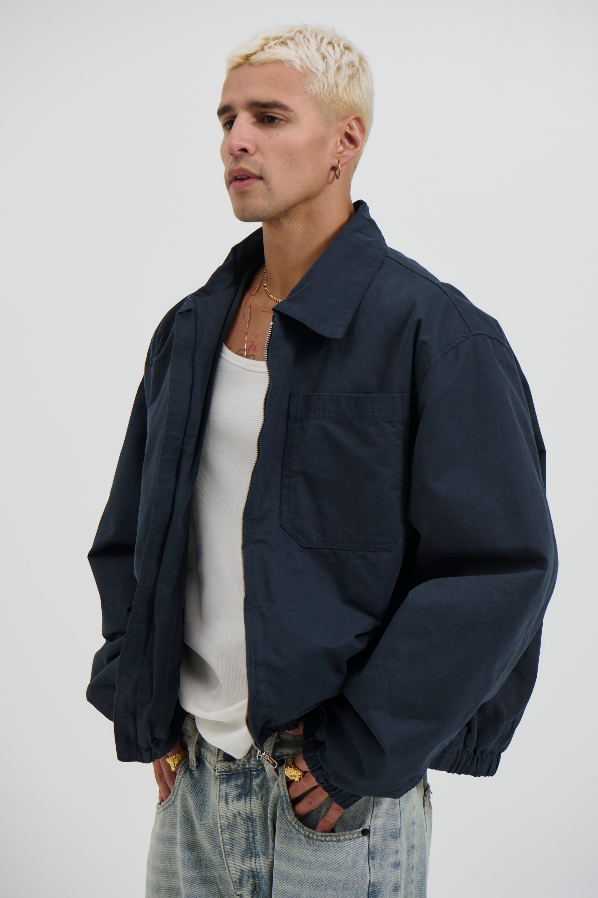Charlie Soft Cotton Bomber Navy
