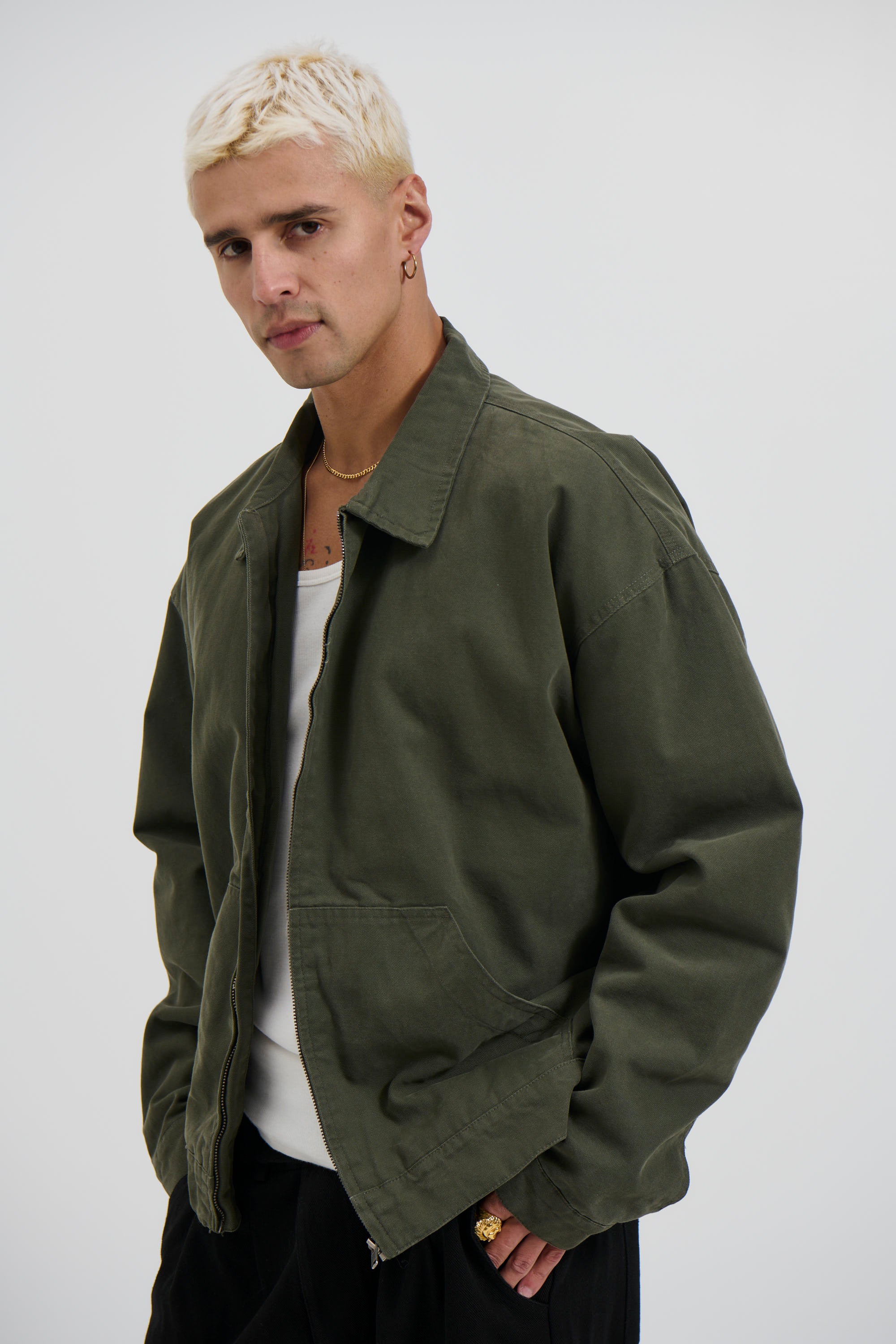 Collar Lined Jacket Khaki