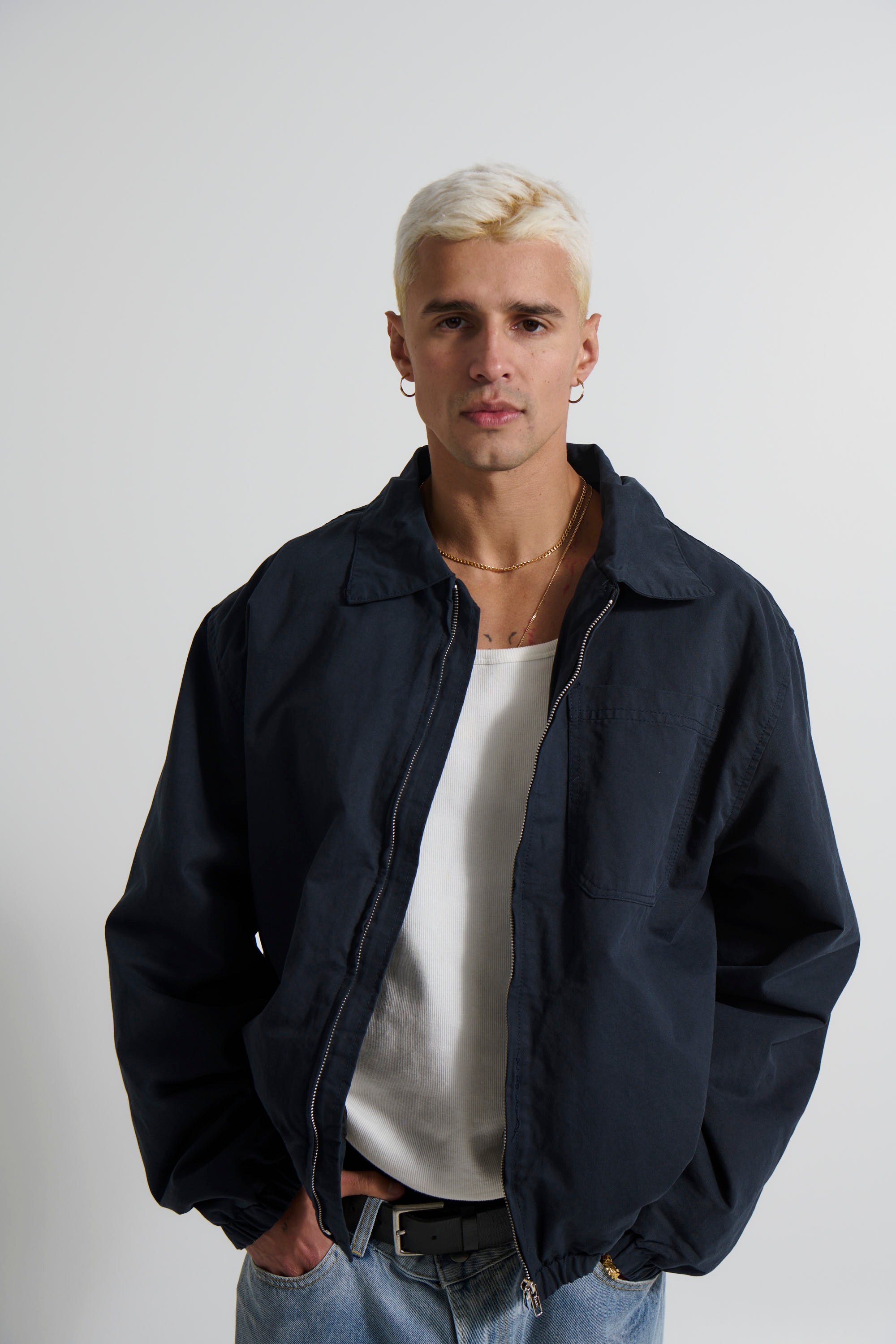 Charlie Soft Cotton Bomber Navy