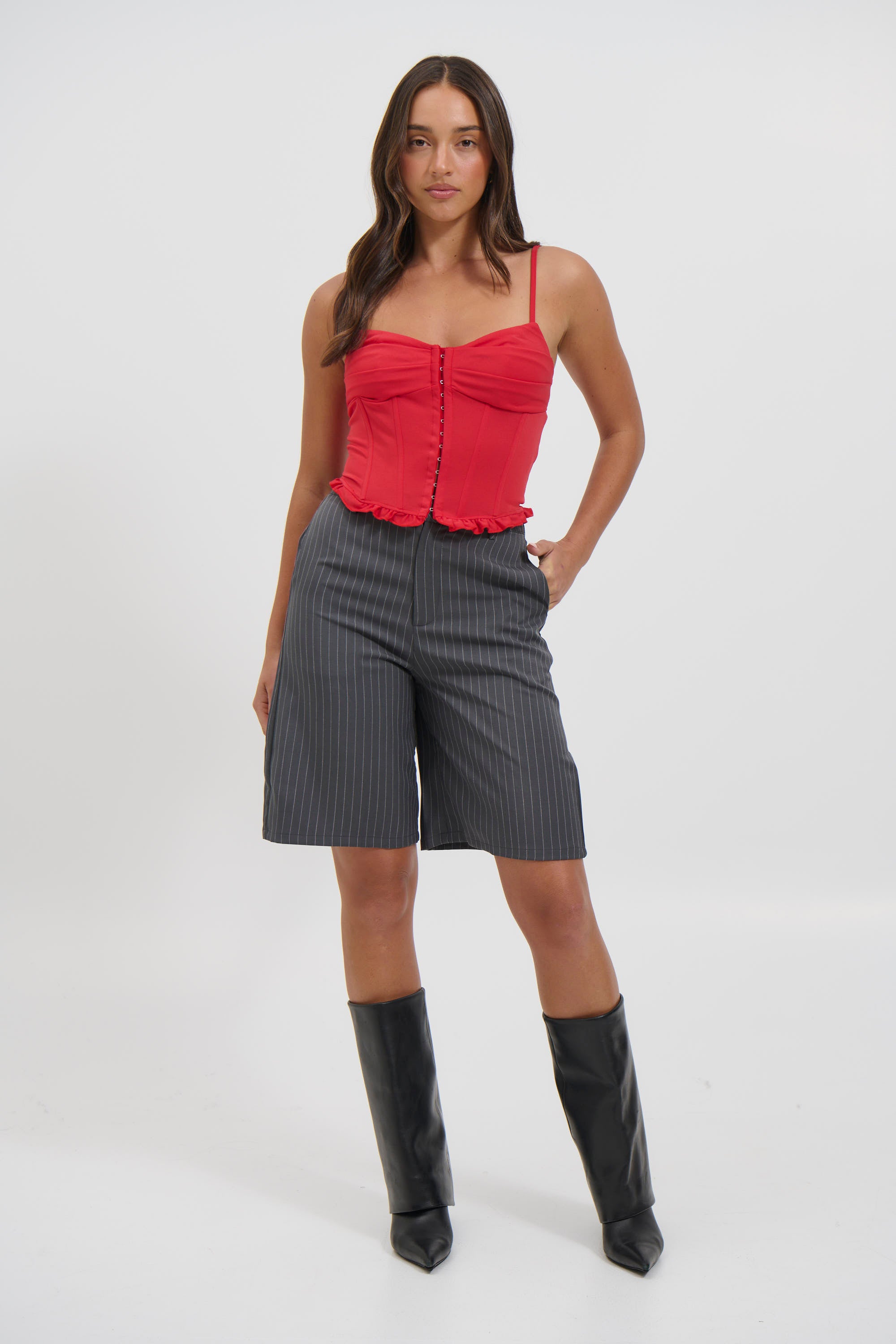 Lenni Corset Top Red