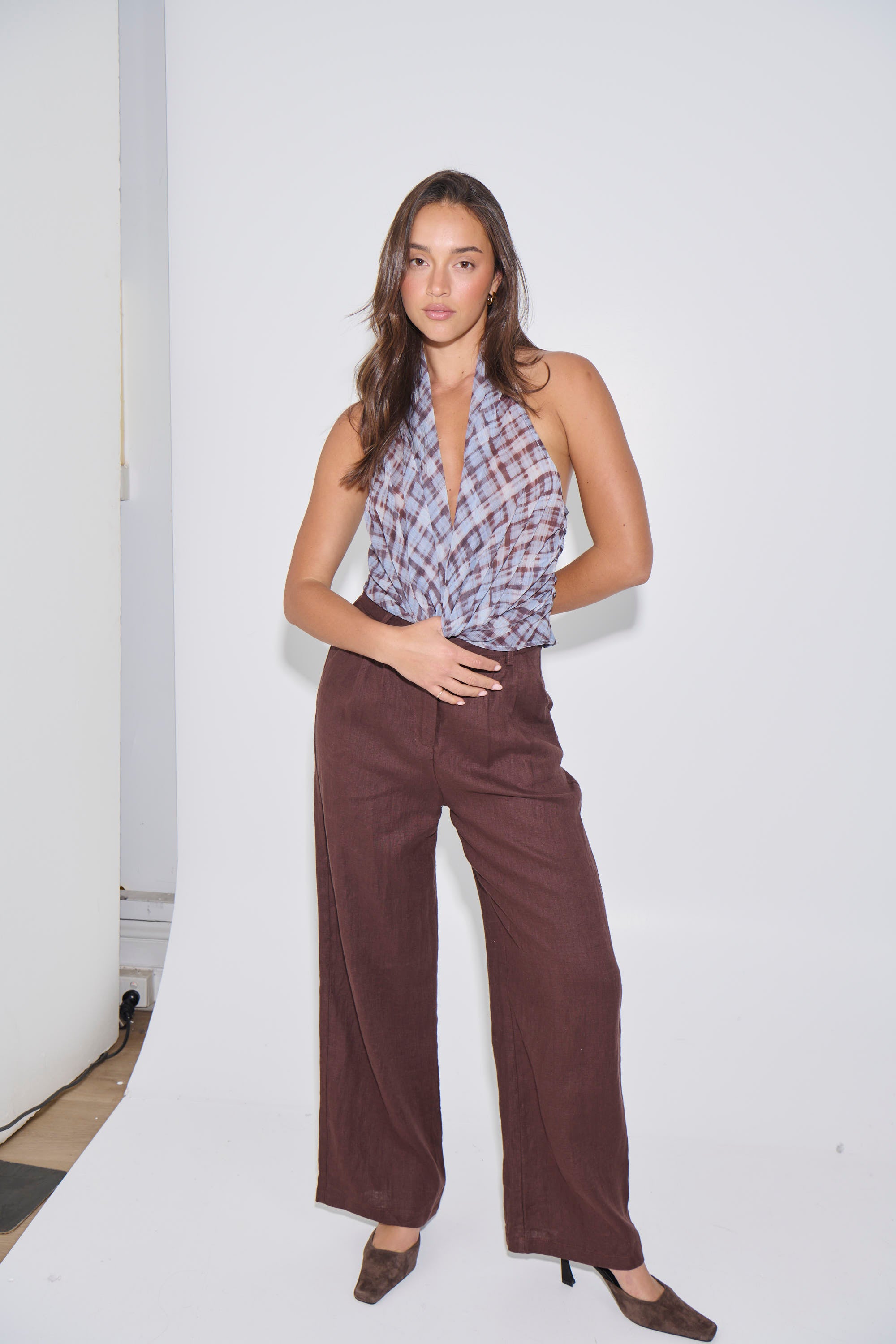 Laney Linen Pant Chocolate