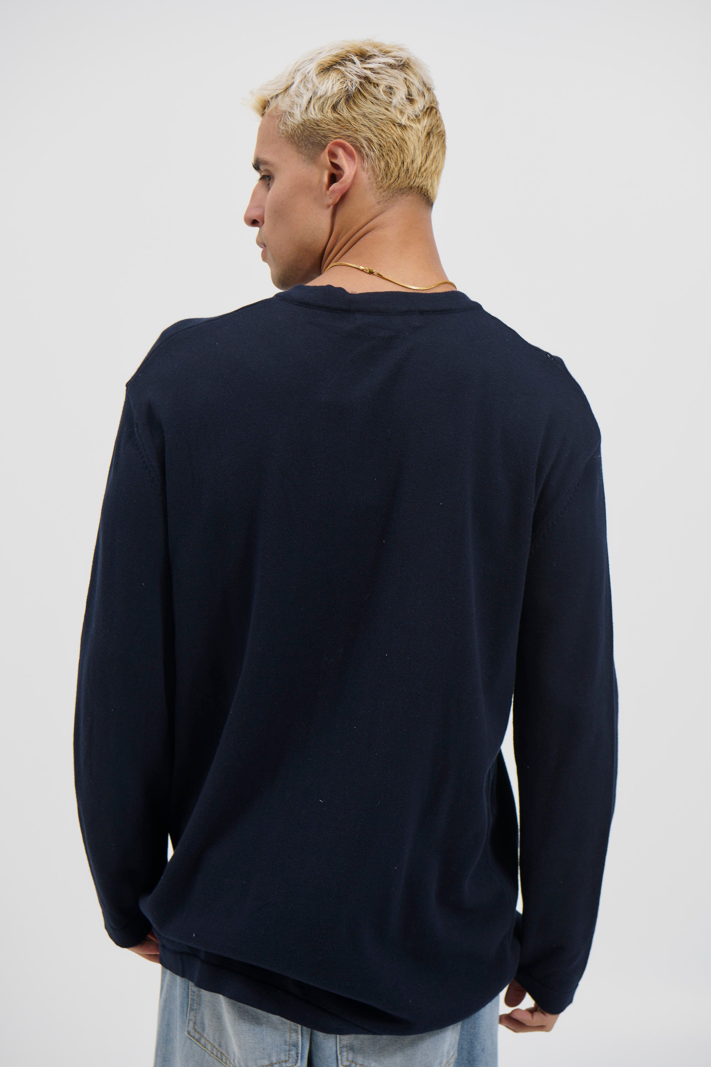Jackson Fitted Henley Navy