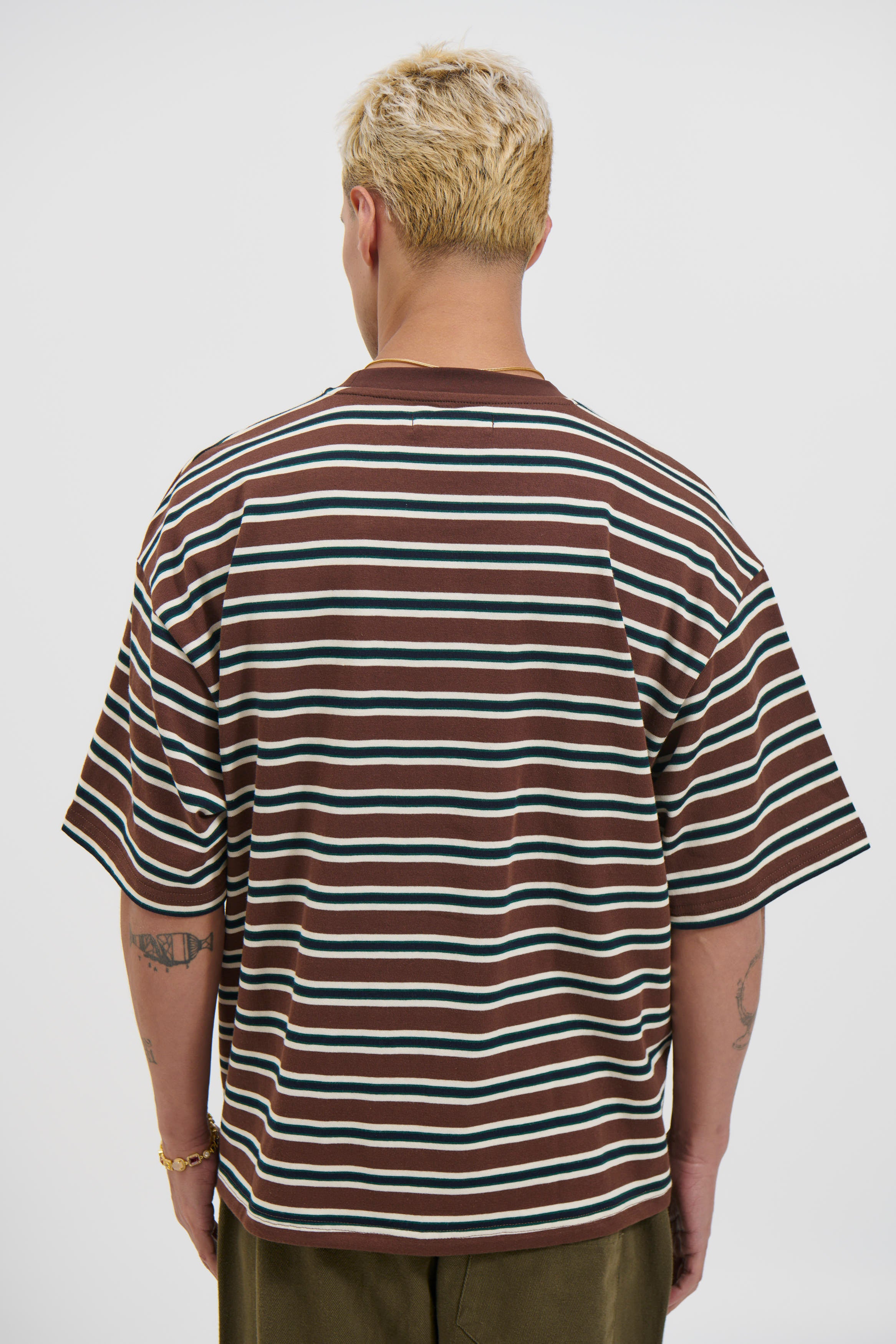 Sammy Crew Tee Choc Stripe