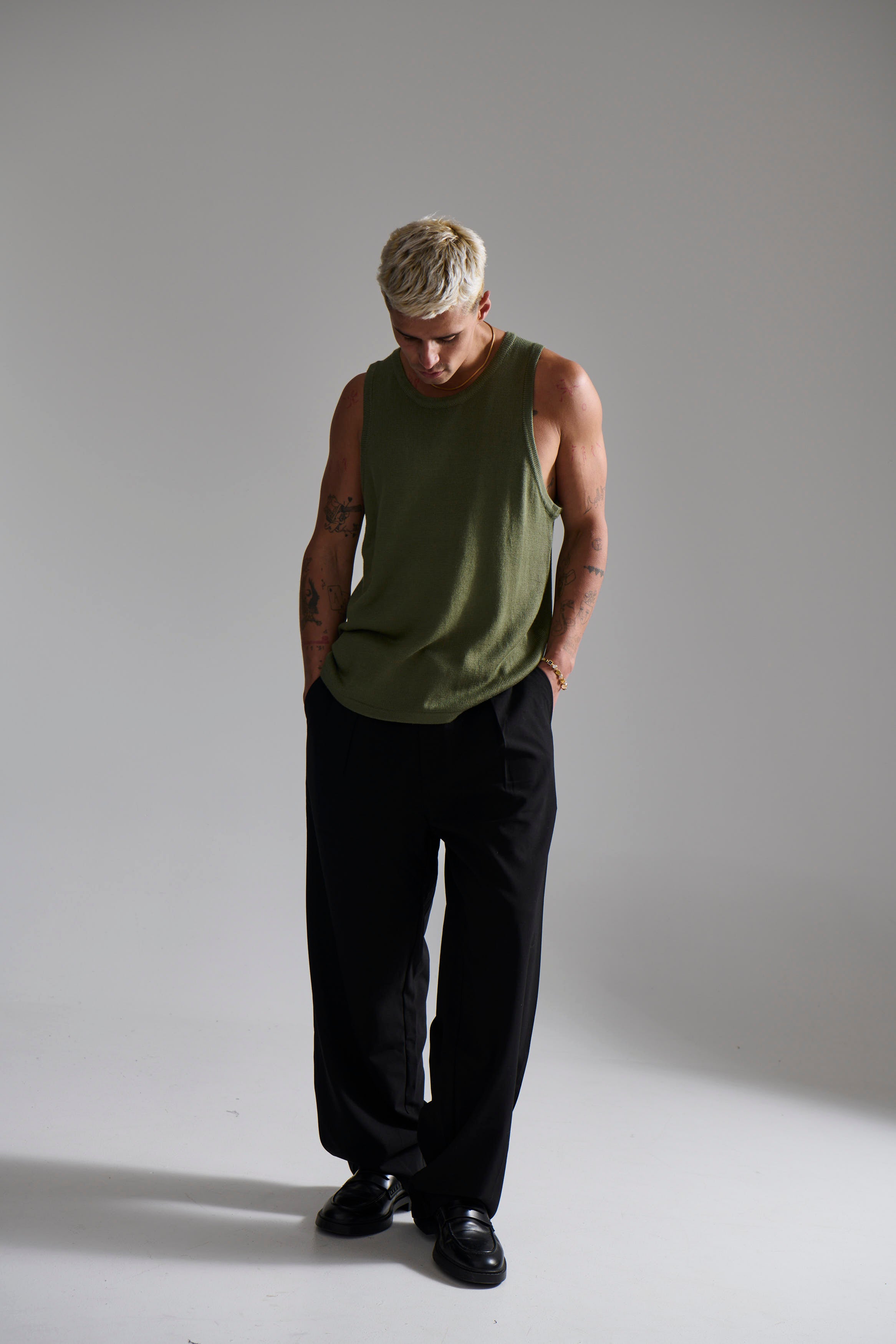 Deran Knitted Tank Khaki