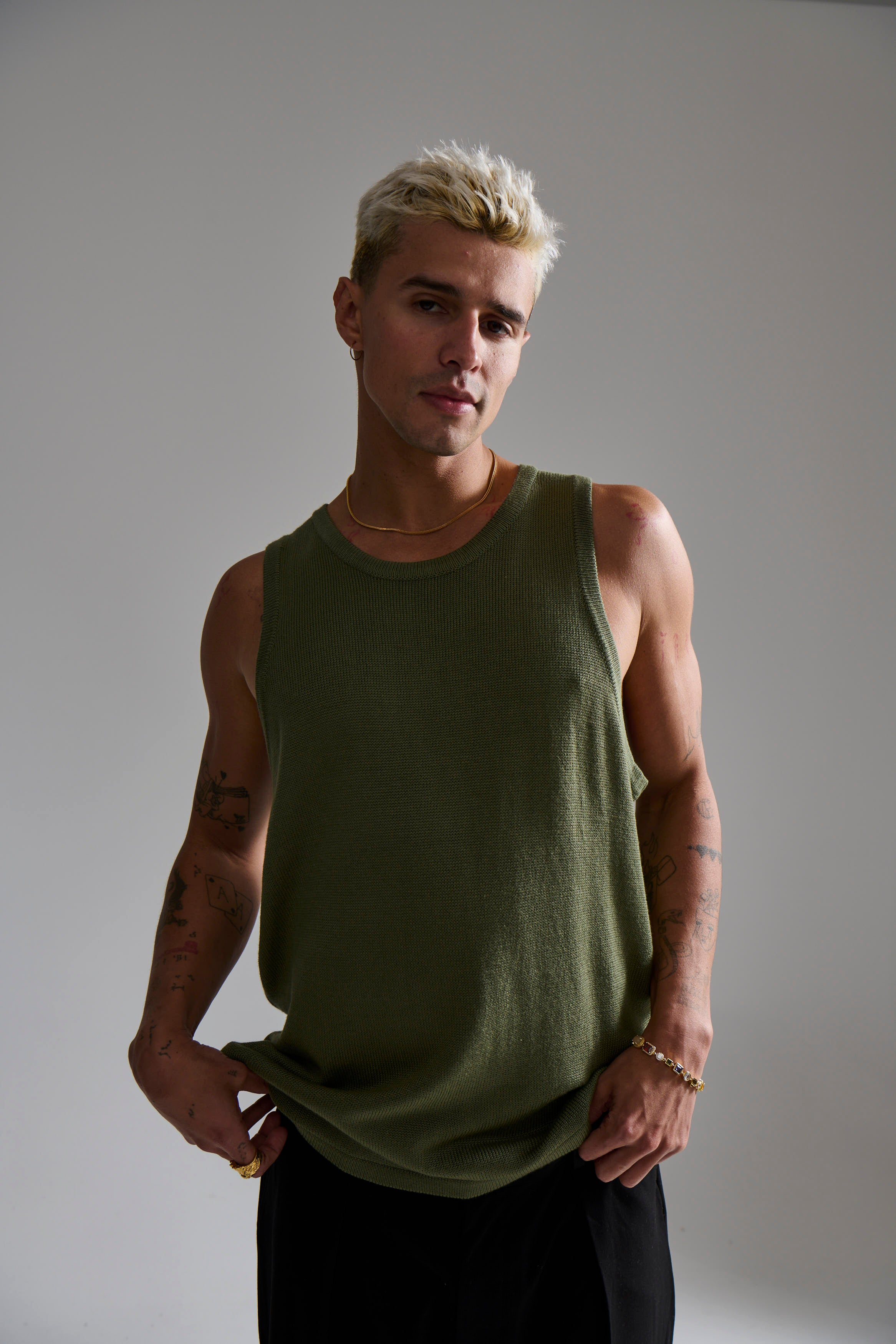 Deran Knitted Tank Khaki