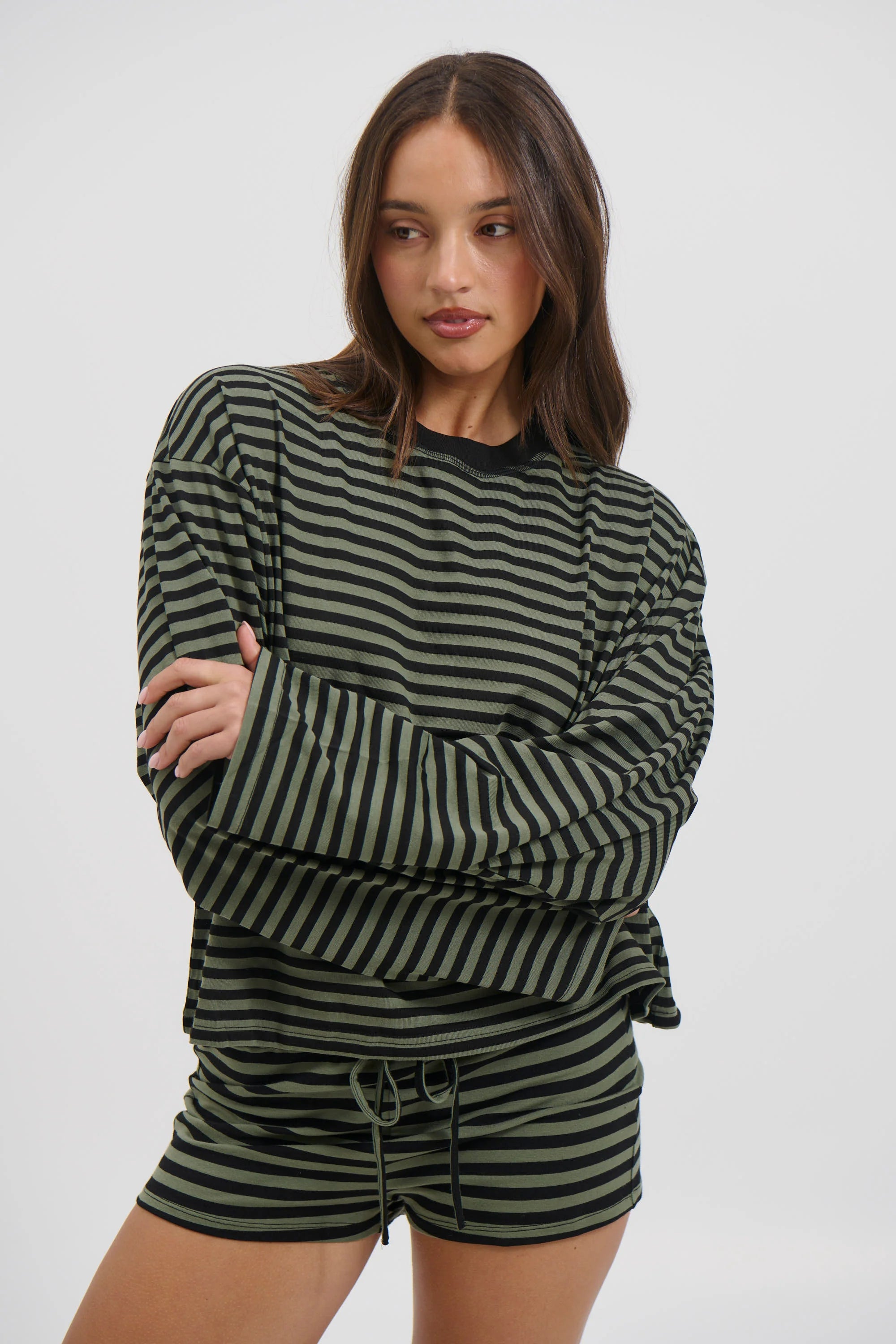 Bloom Long Sleeve Forest Stripe