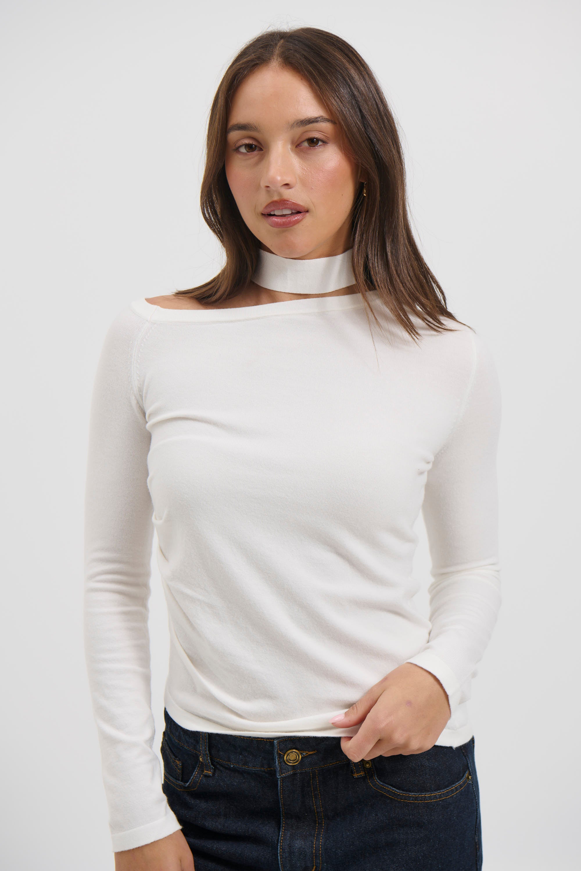Neptune Long Sleeve Top White
