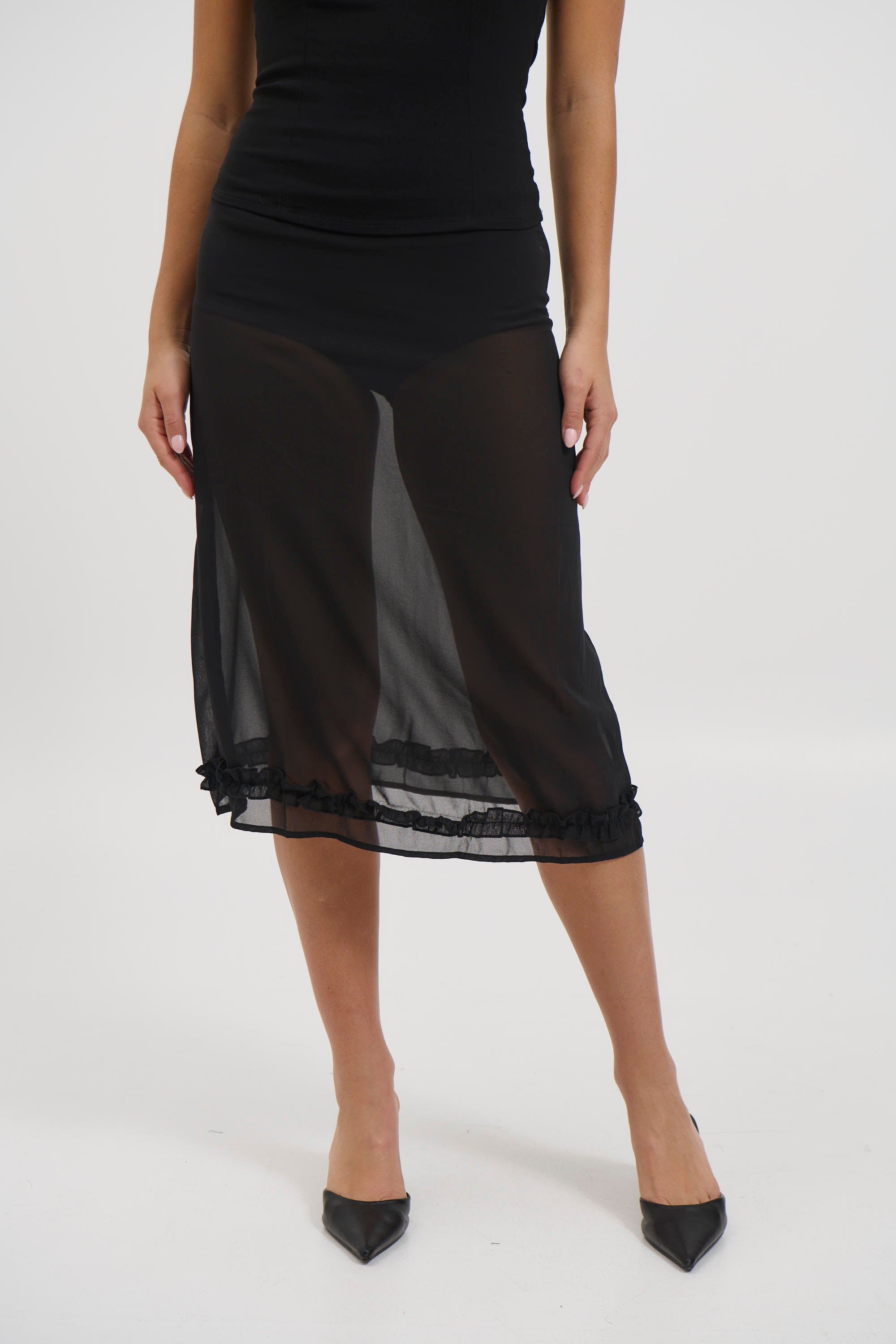 Tallulah Sheer Skirt Black