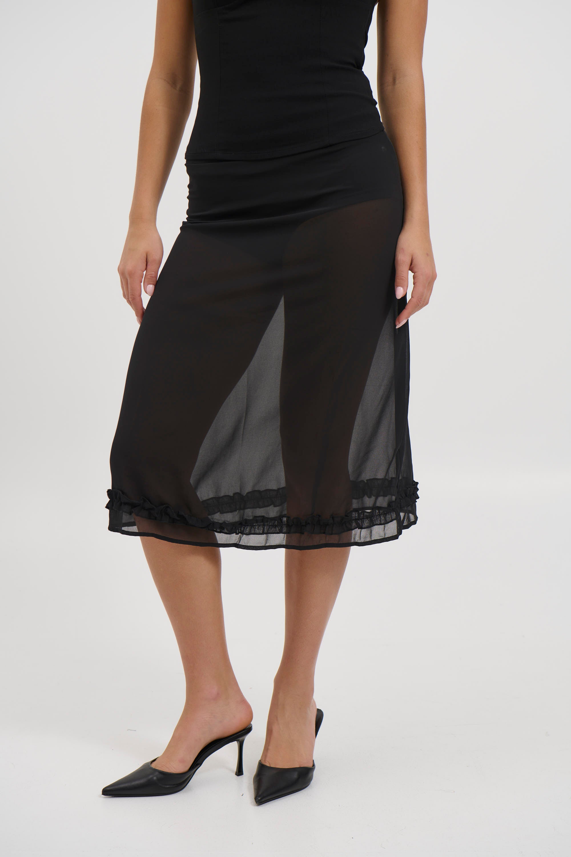 Tallulah Sheer Skirt Black