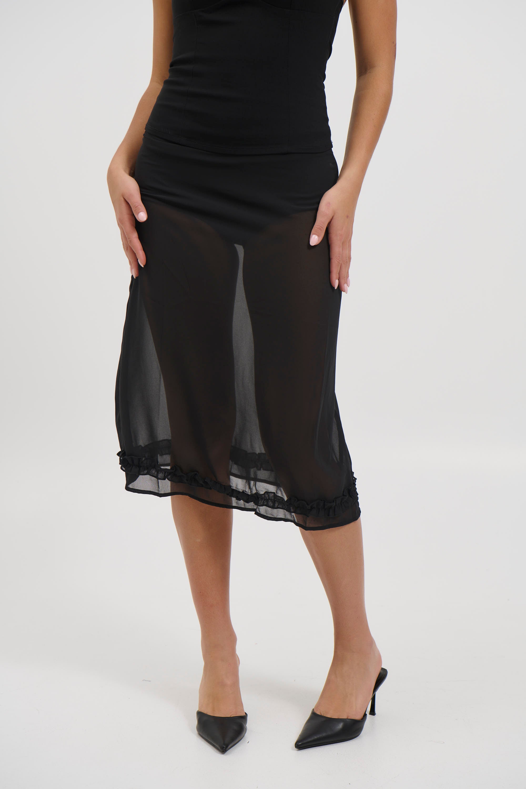 Tallulah Sheer Skirt Black