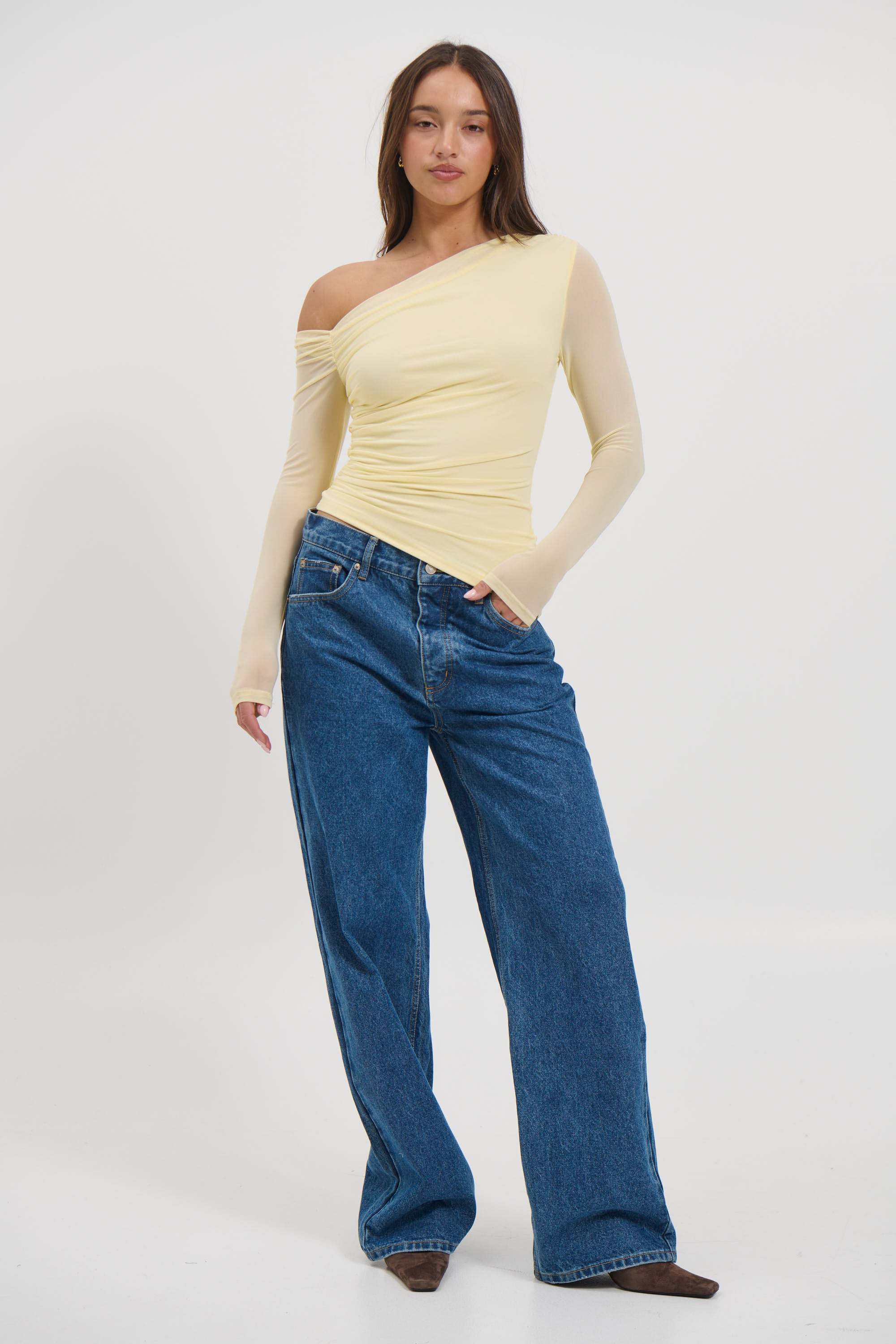Hollie Mesh Top Lemon