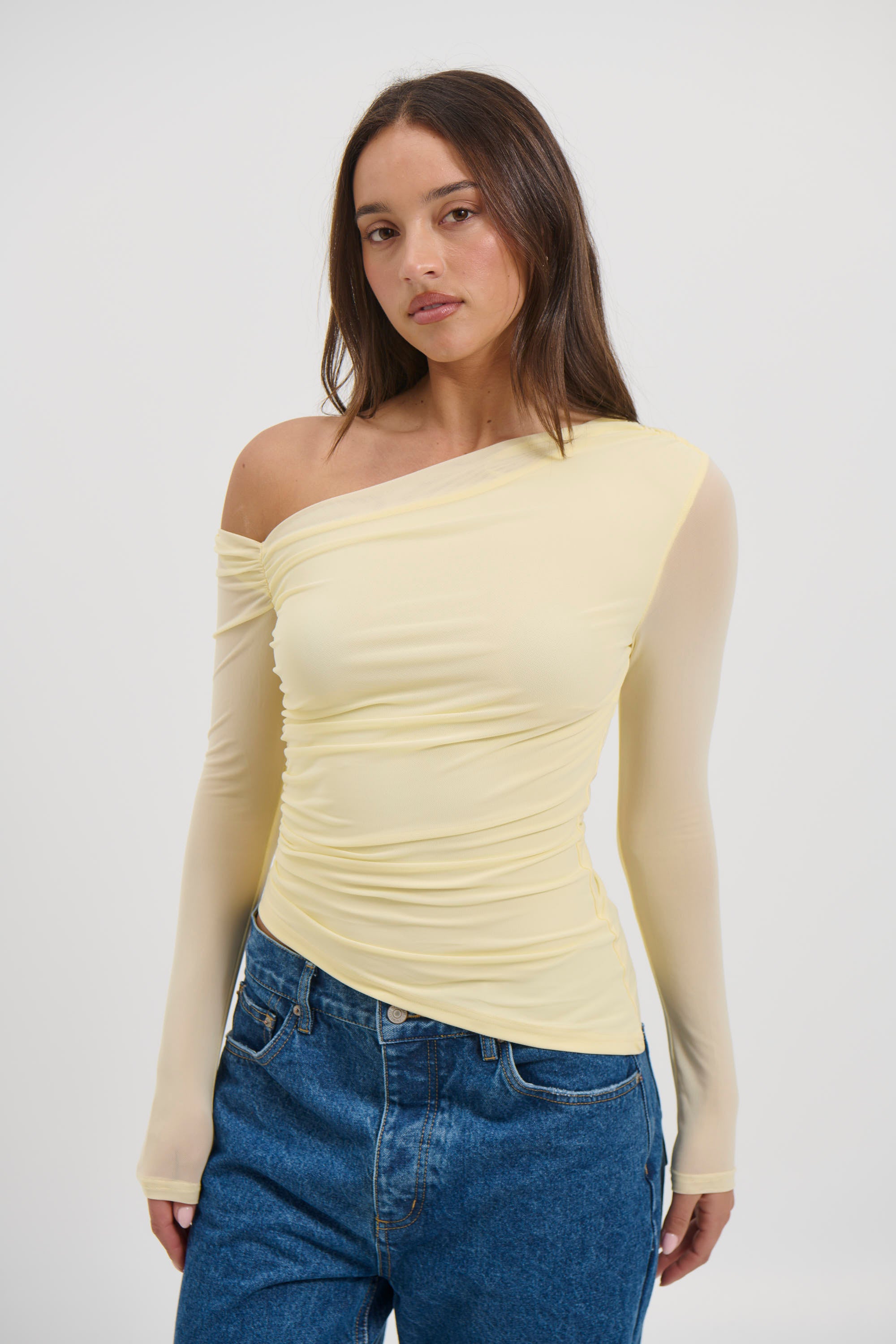 Hollie Mesh Top Lemon
