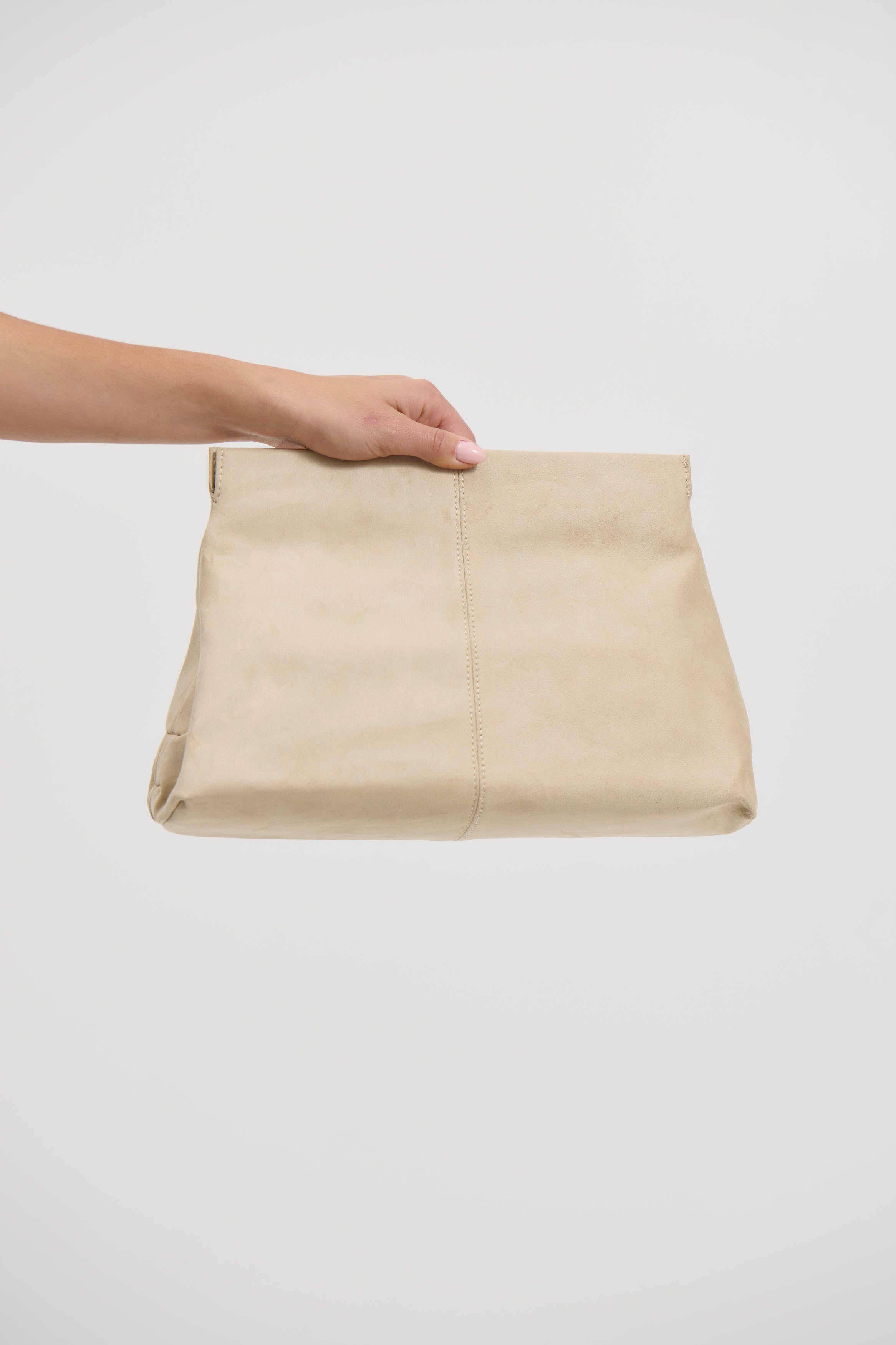 Becca Suede Clutch Beige