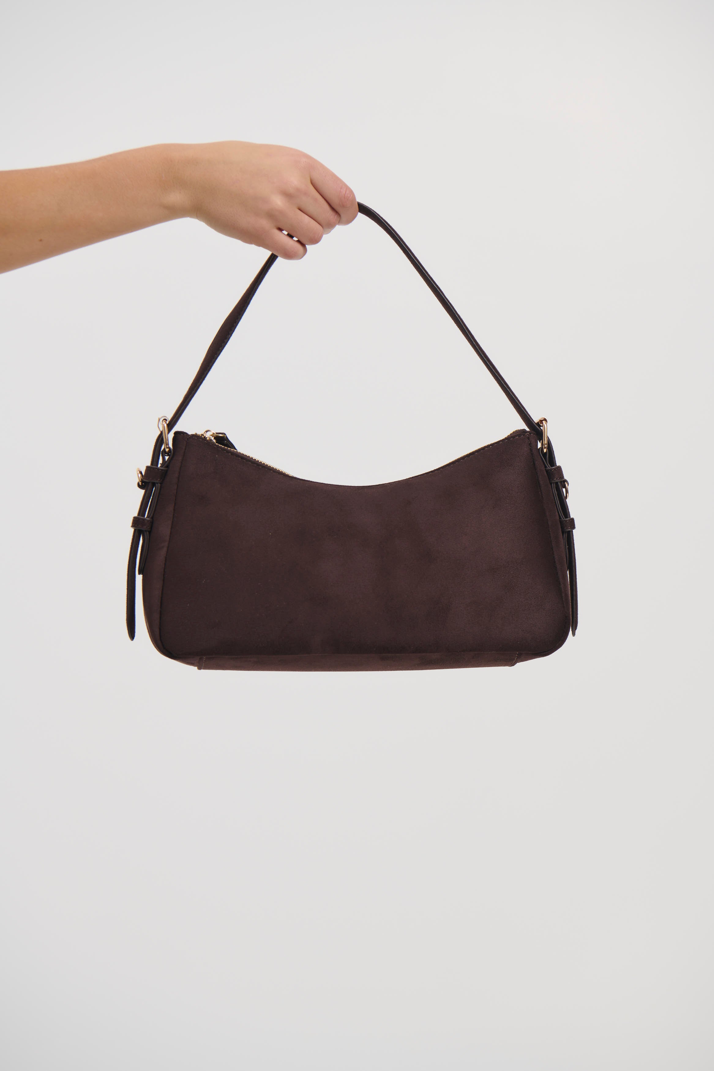 Allegra Shoulder Bag Chocolate Suede