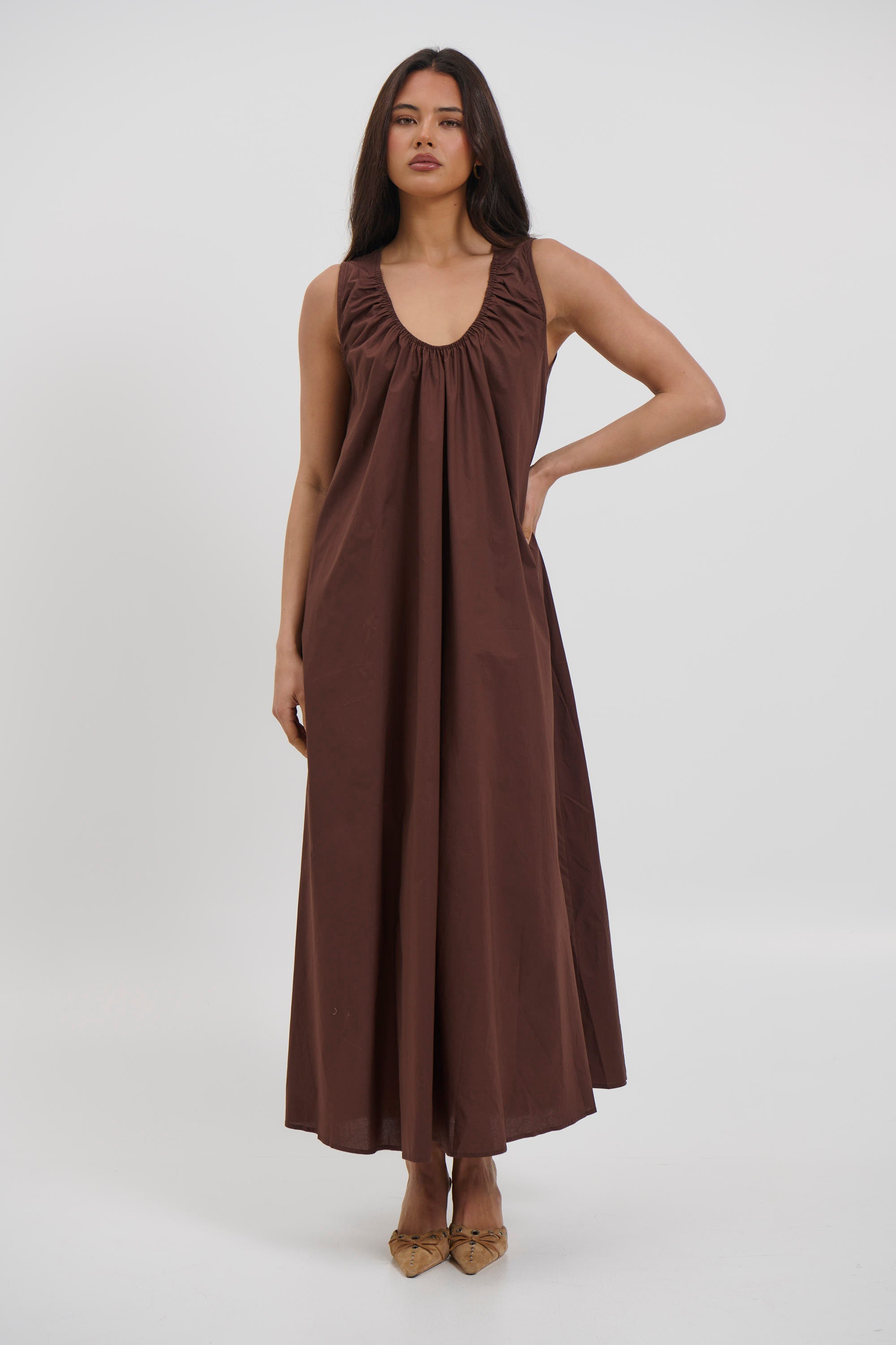 Pania Maxi Dress Chocolate