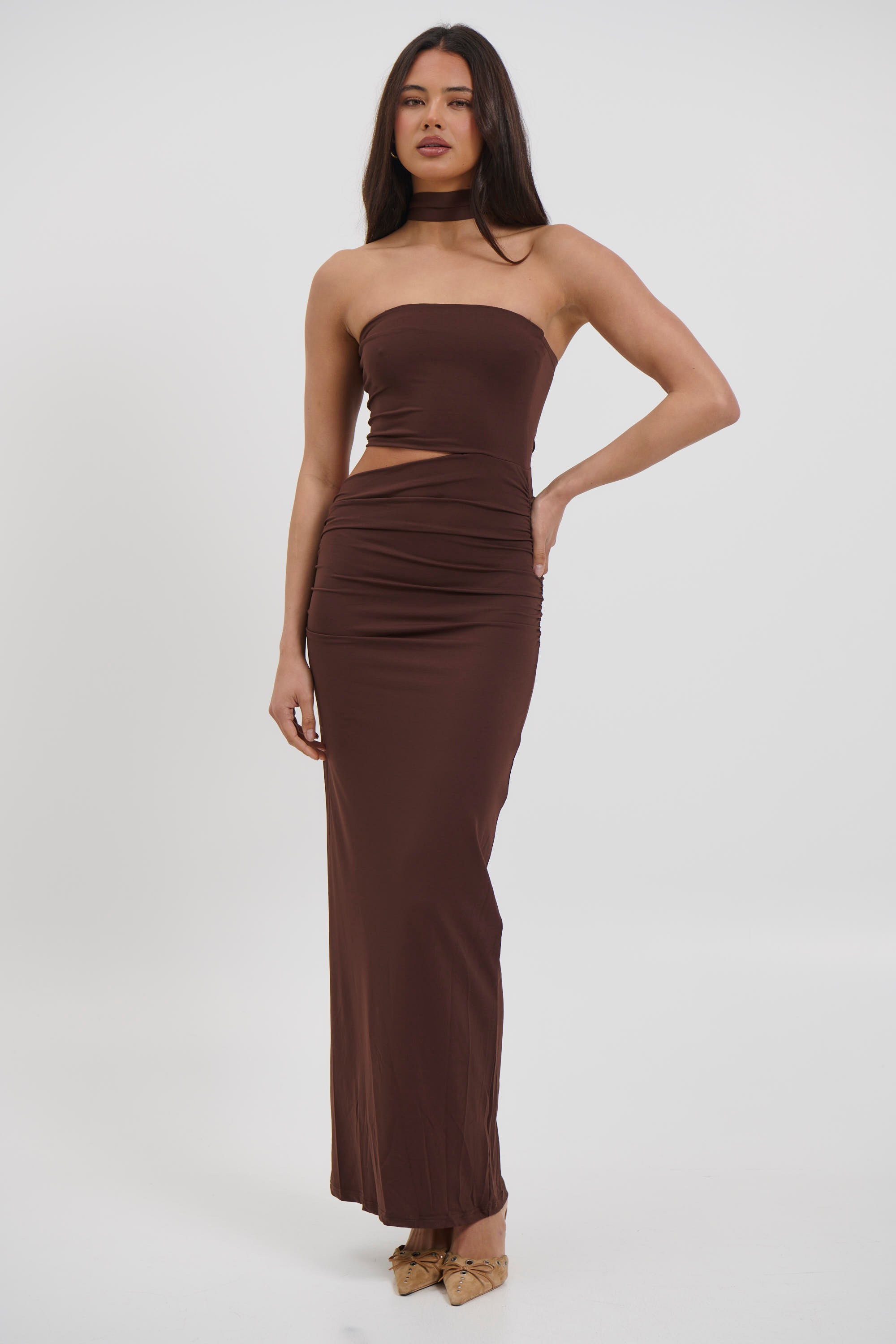 Selena Maxi Dress Chocolate