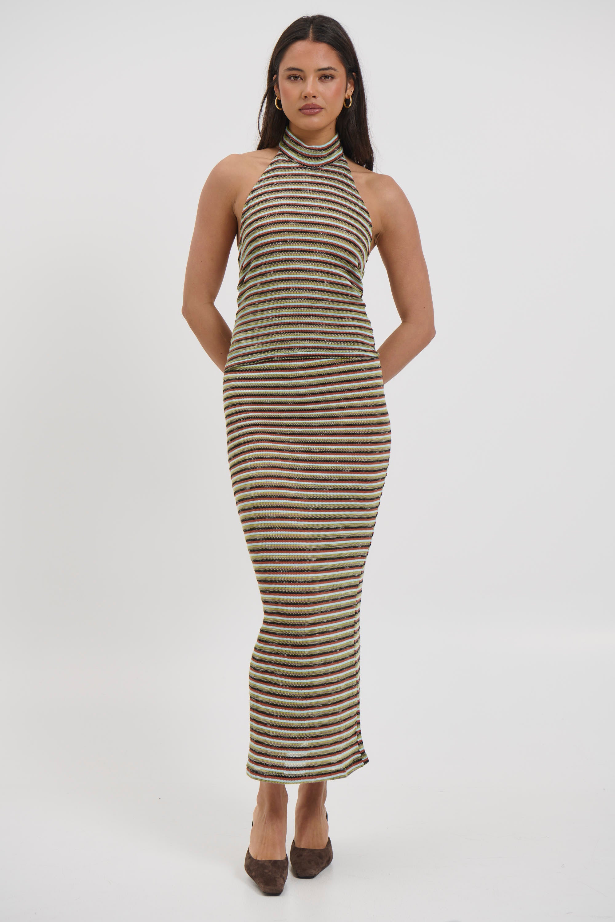 Jordy Maxi Skirt Blue Stripe