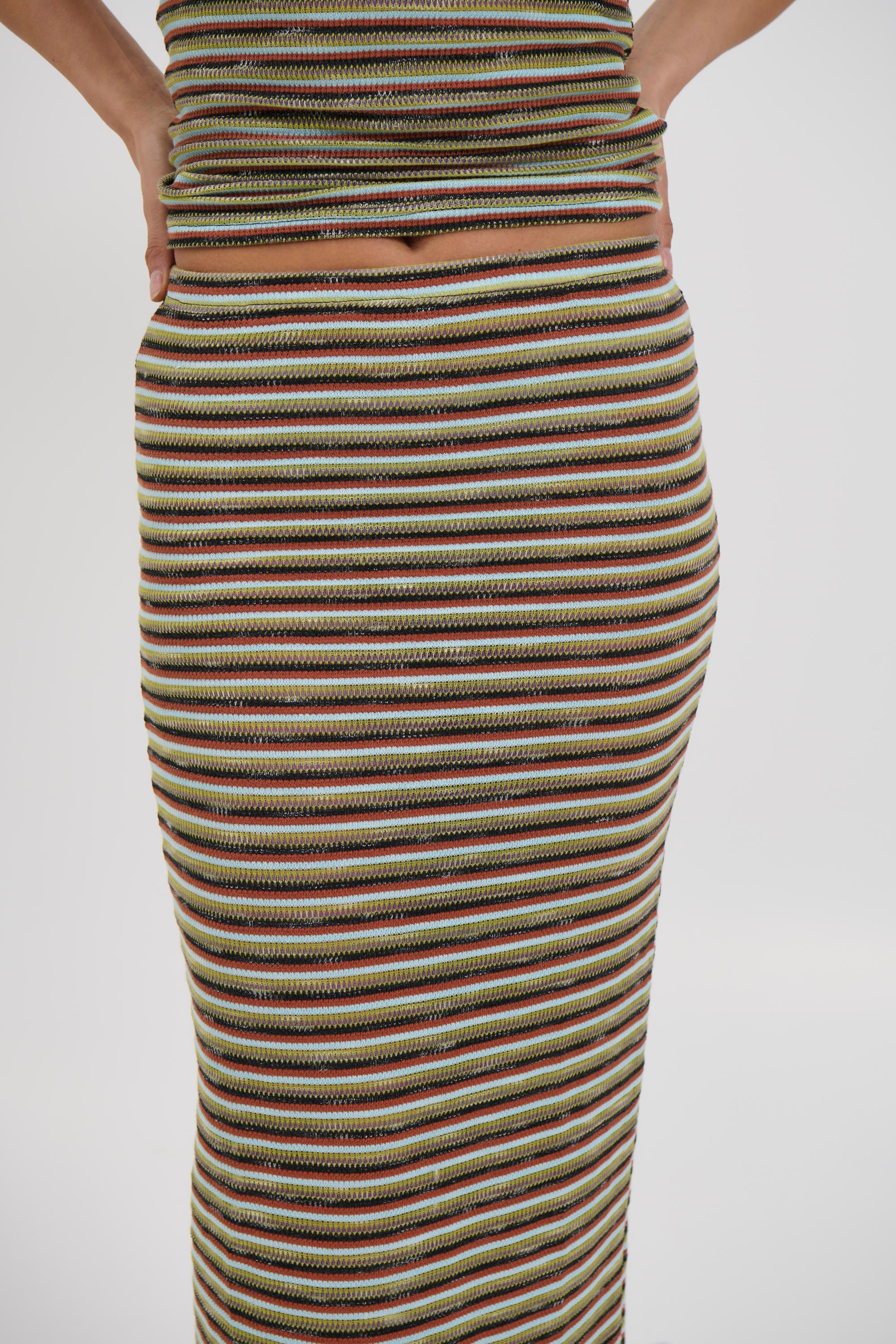 Jordy Maxi Skirt Blue Stripe