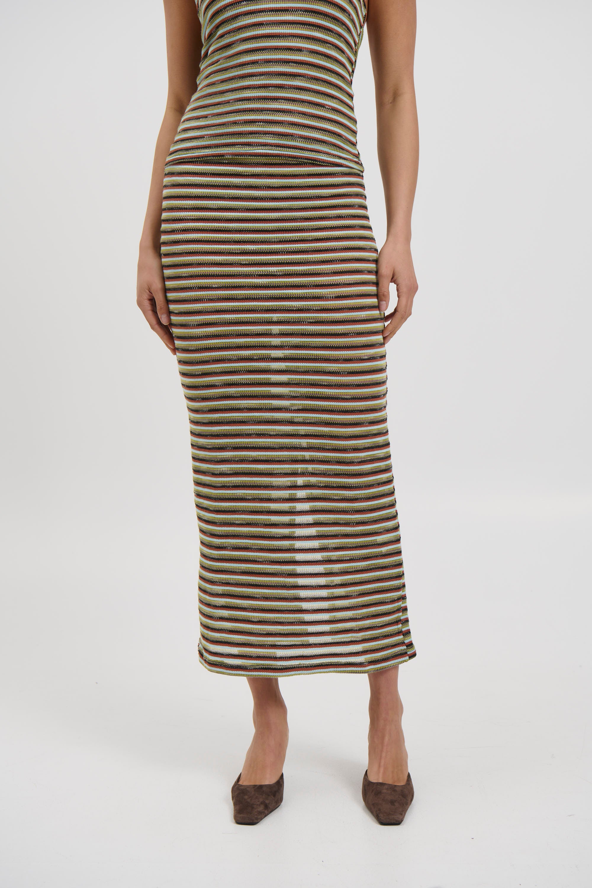 Jordy Maxi Skirt Blue Stripe