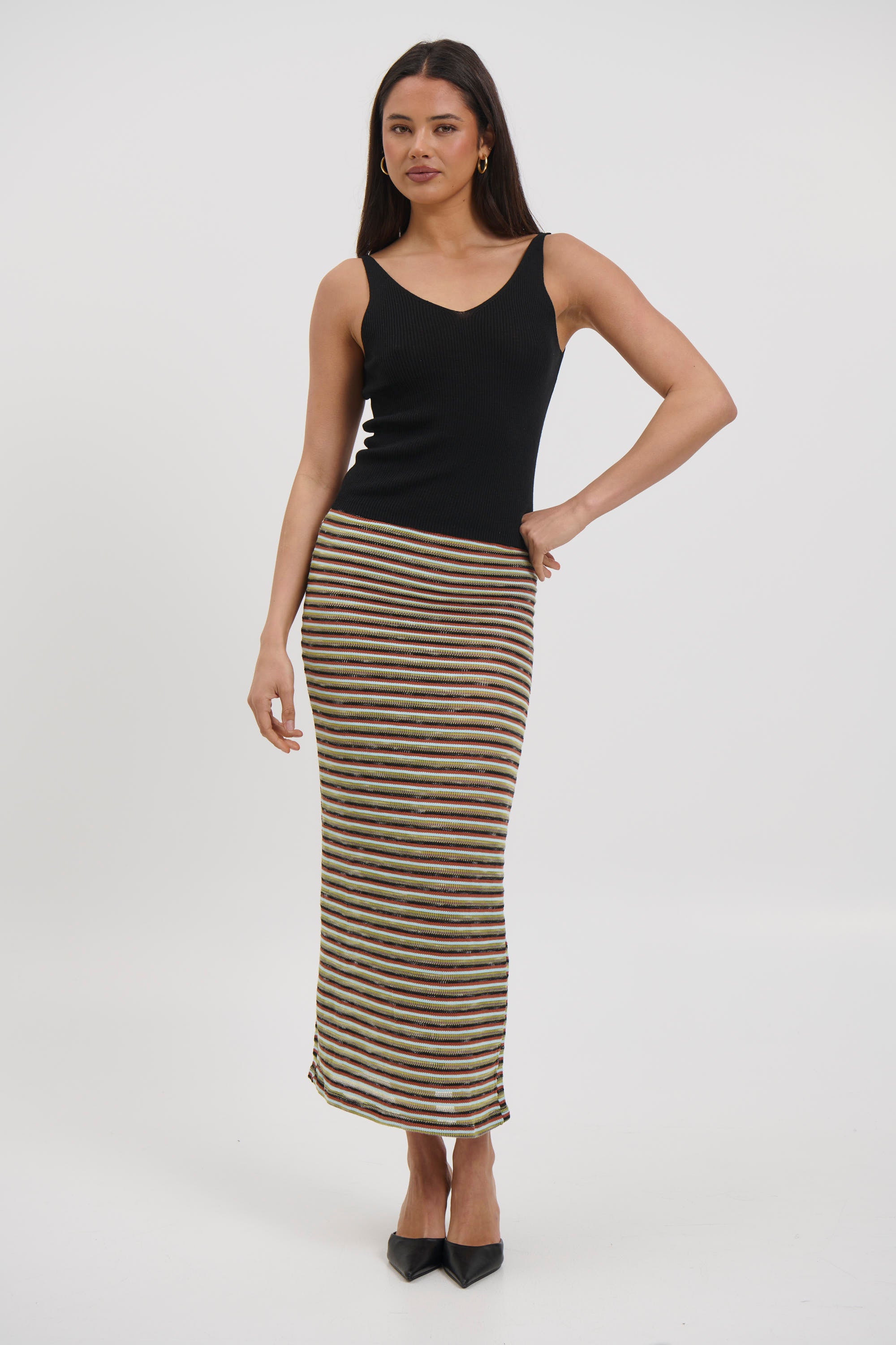Belinda Ribbed Top Black