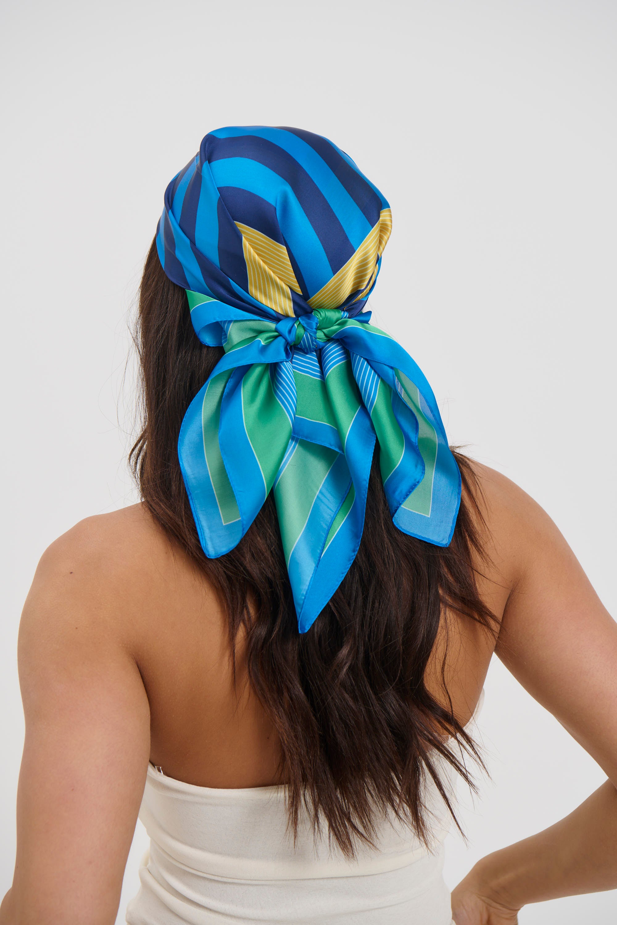 Tini Stripe Print Bandana Blue