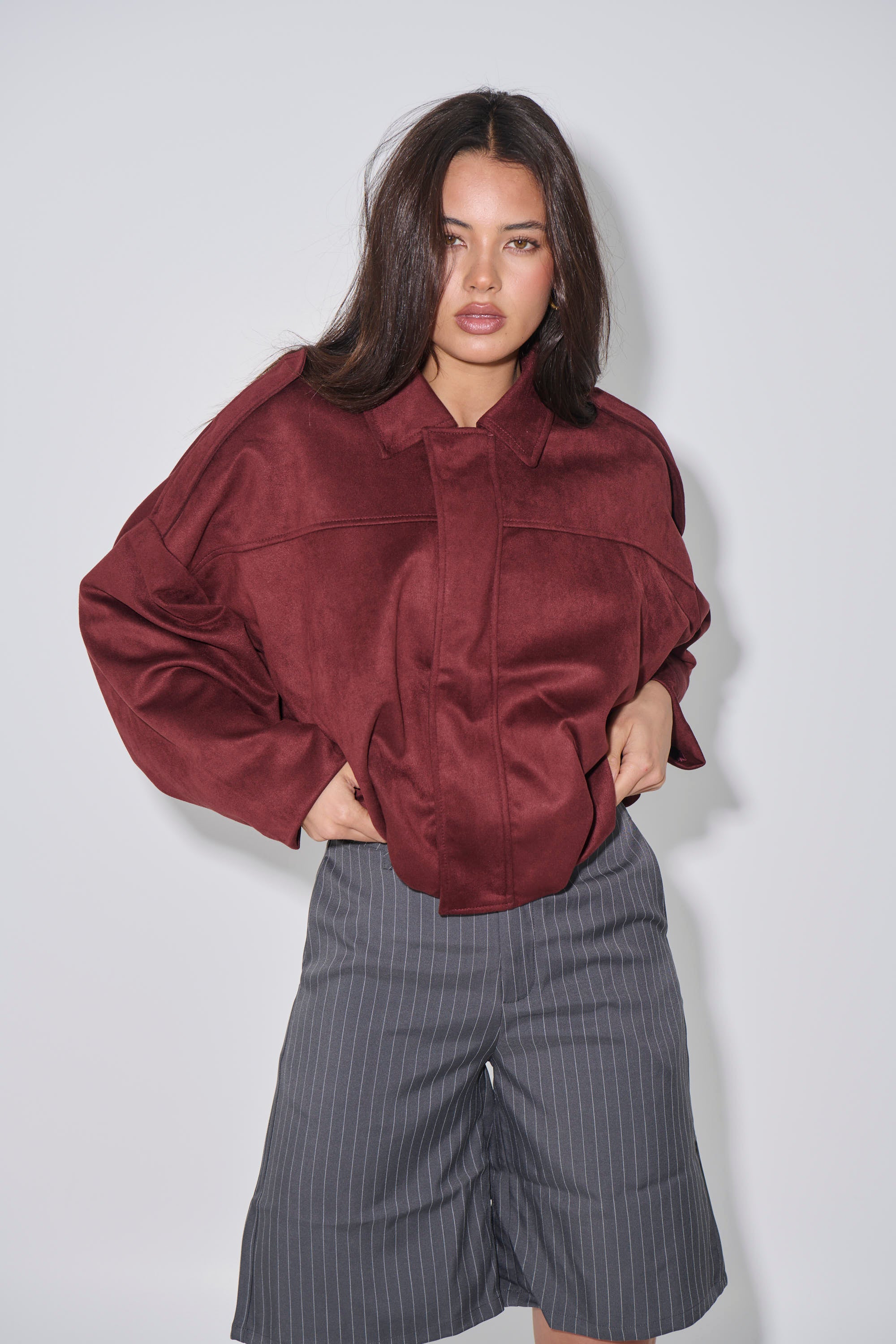 Harmony Suede Jacket Wine