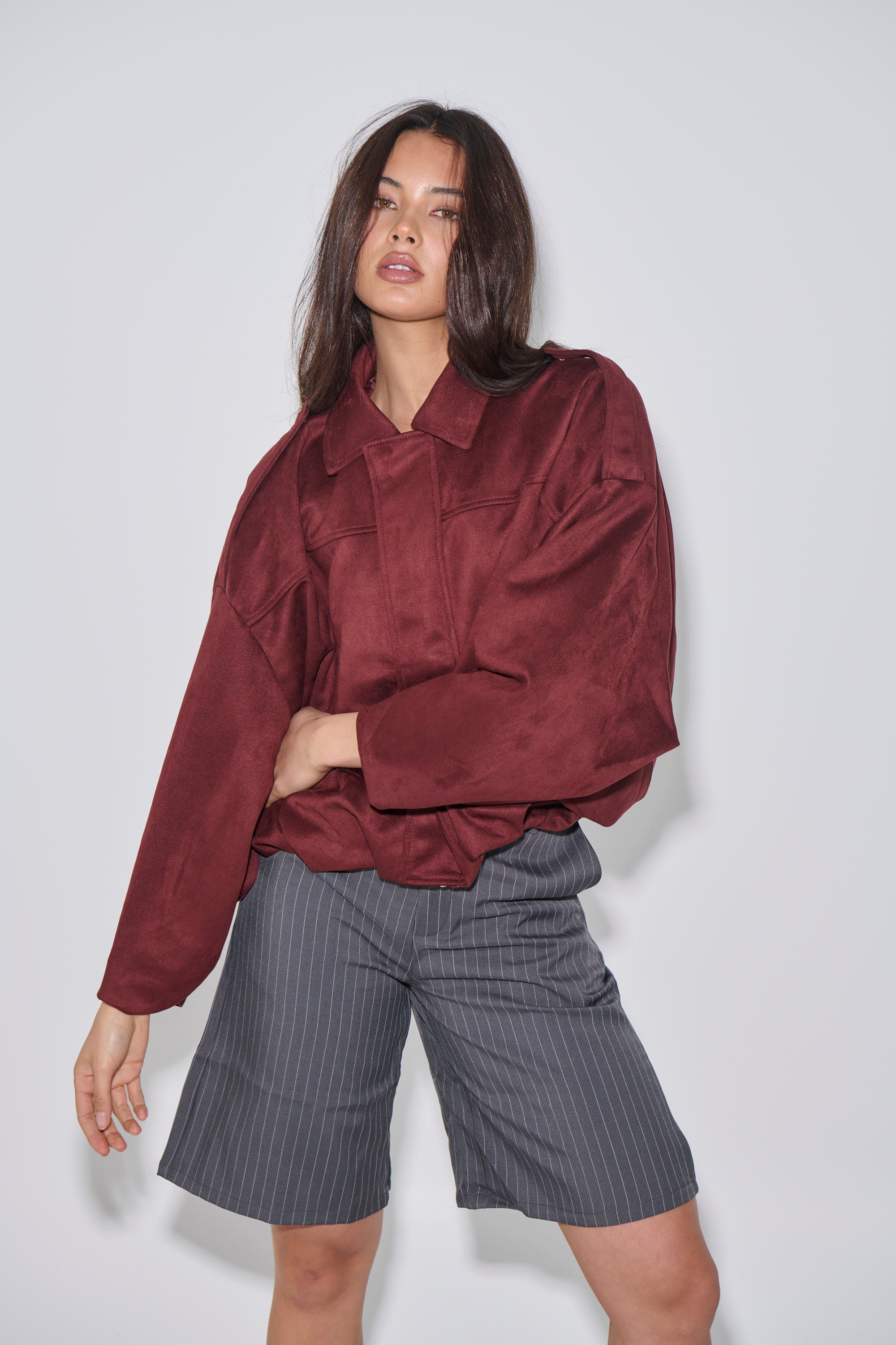 Harmony Suede Jacket Wine