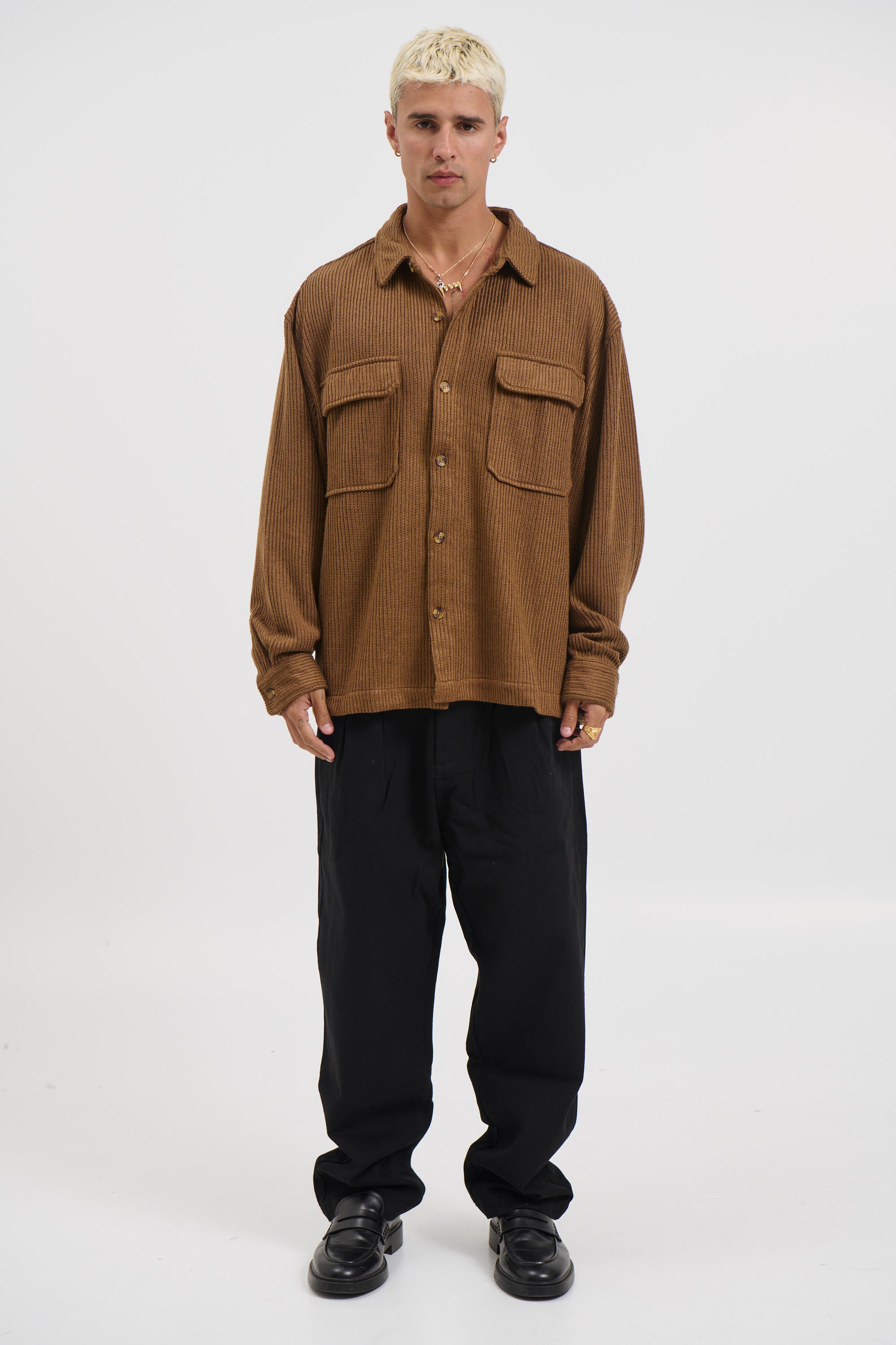 Dion Cord Overshirt Choc
