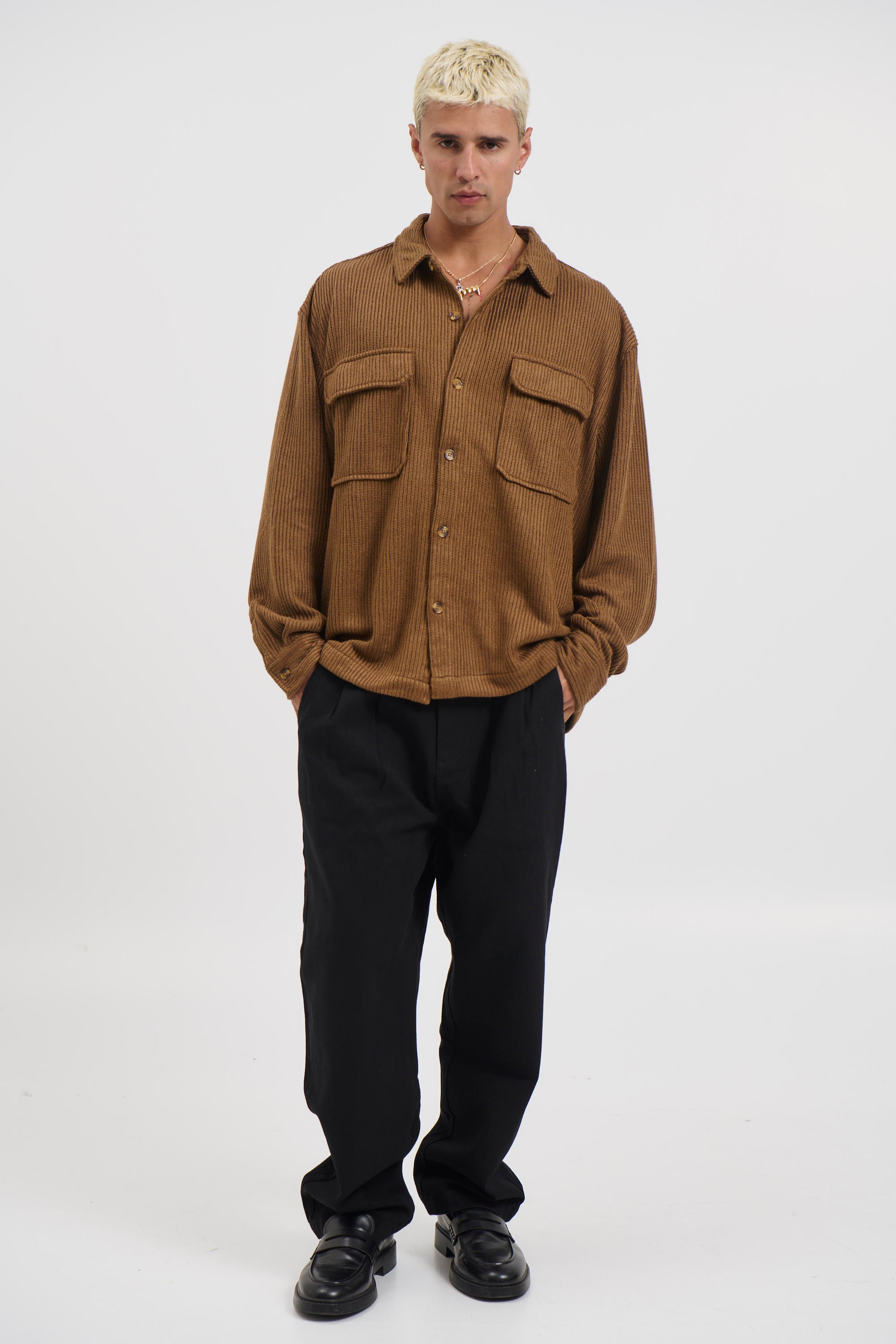Dion Cord Overshirt Choc