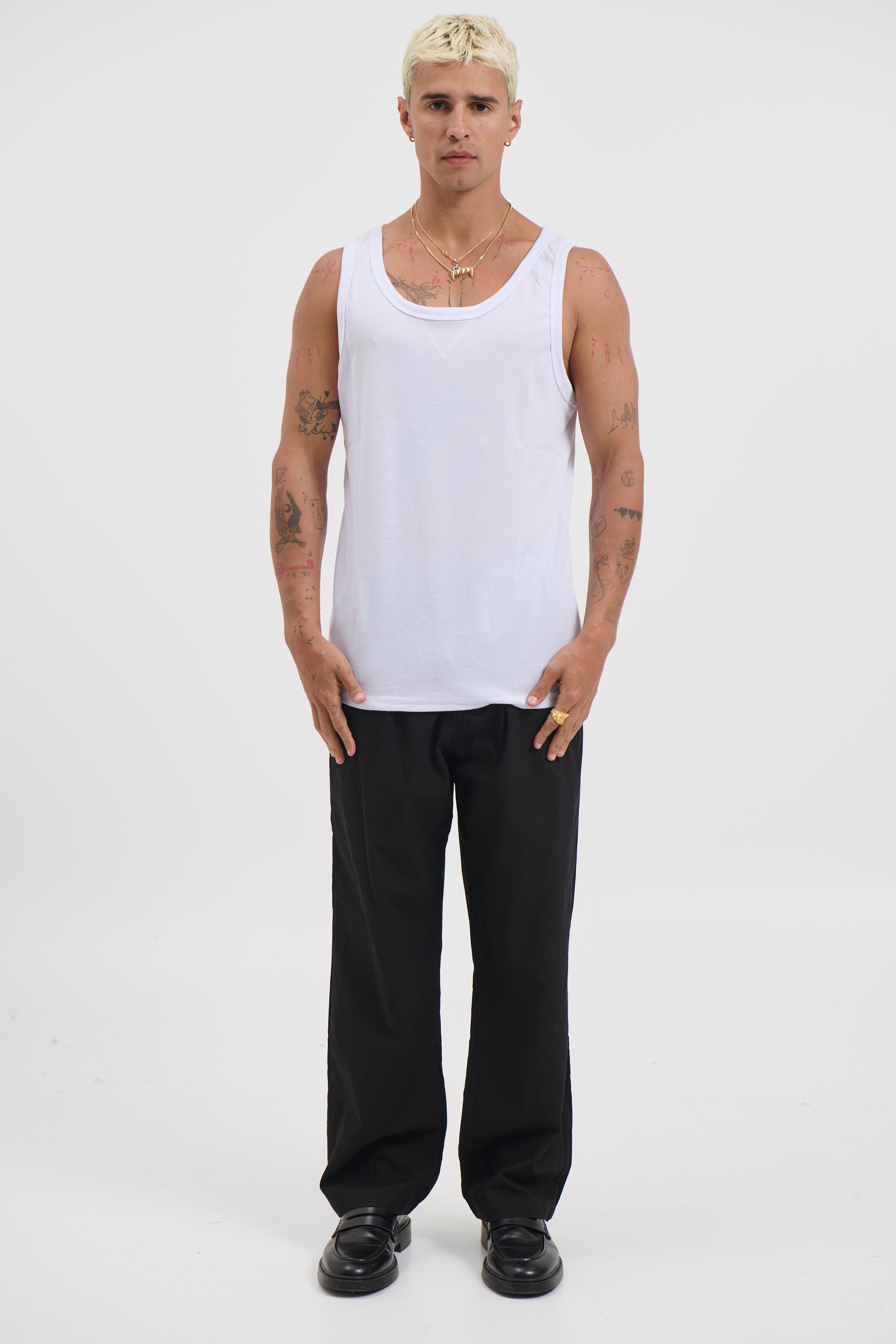 Ruben Fitted Tank White