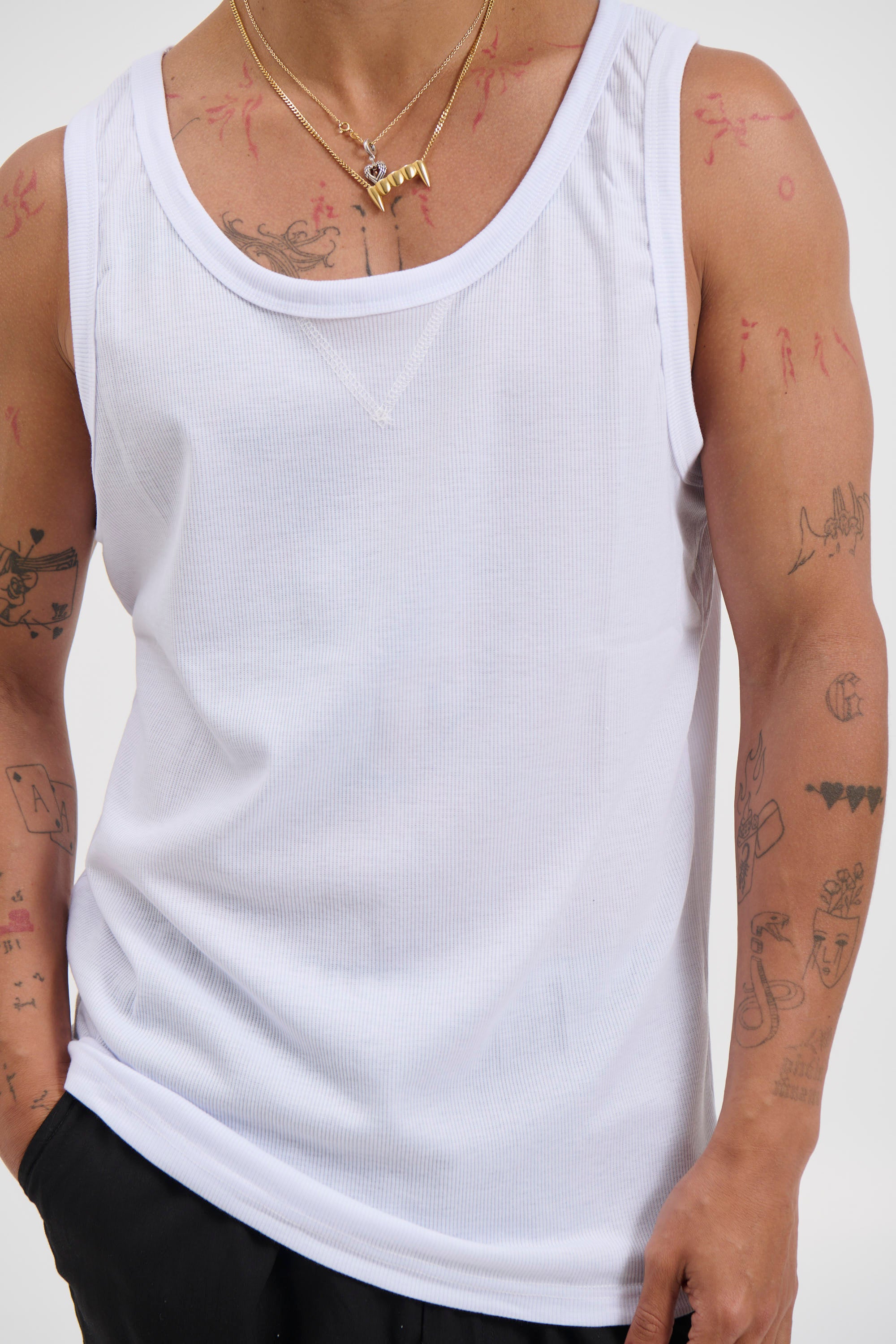 Ruben Fitted Tank White