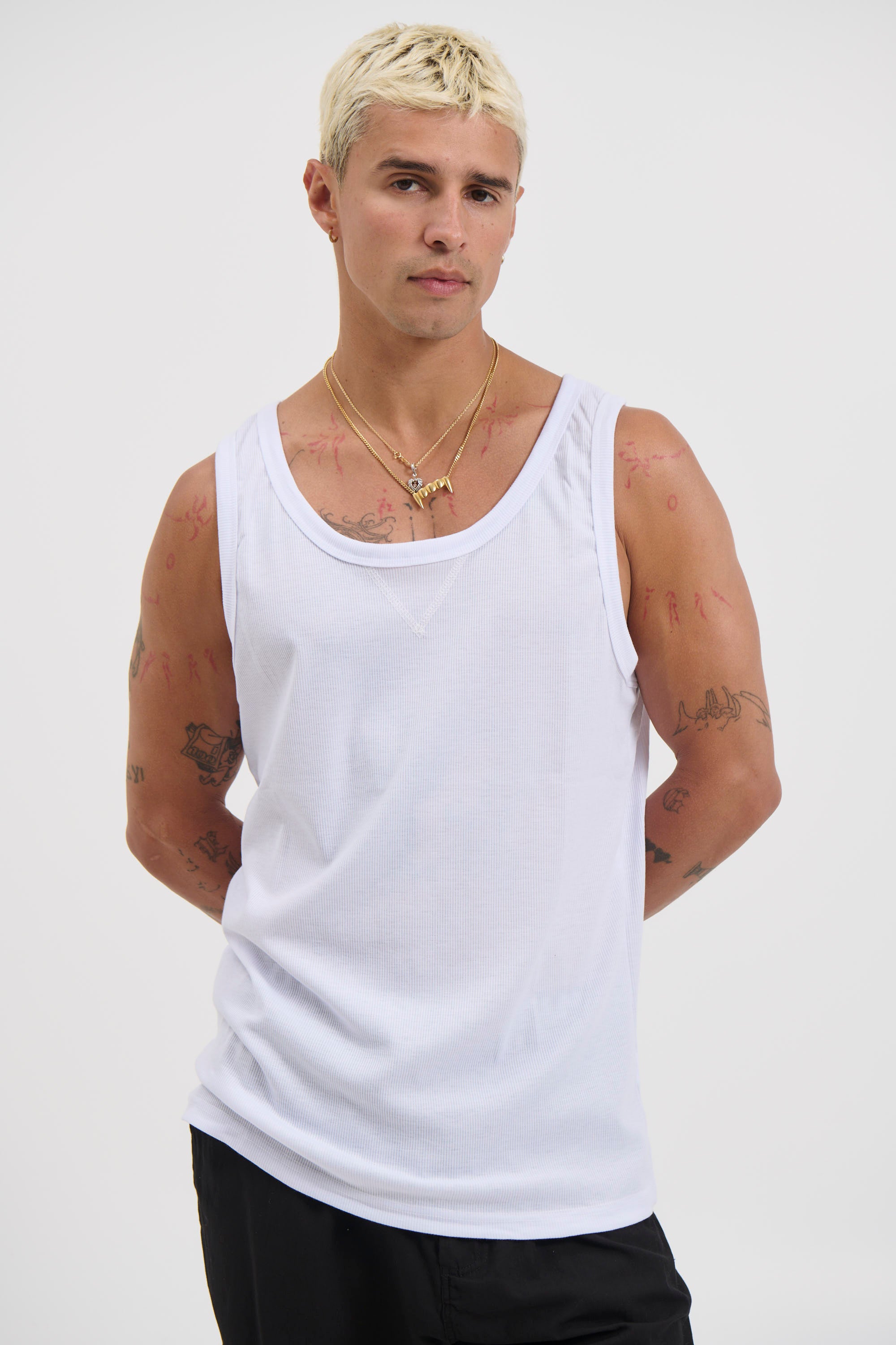 Ruben Fitted Tank White