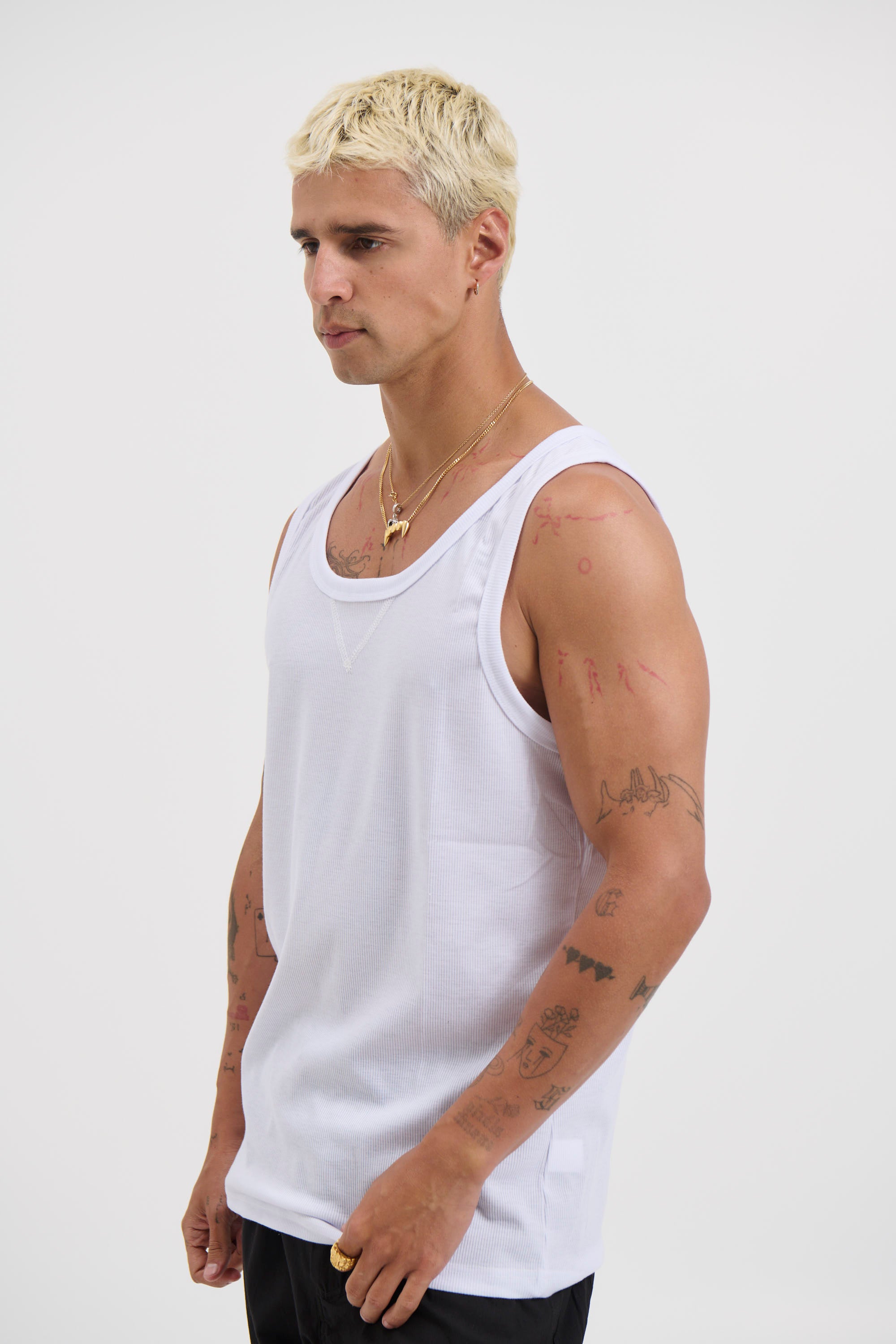 Ruben Fitted Tank White