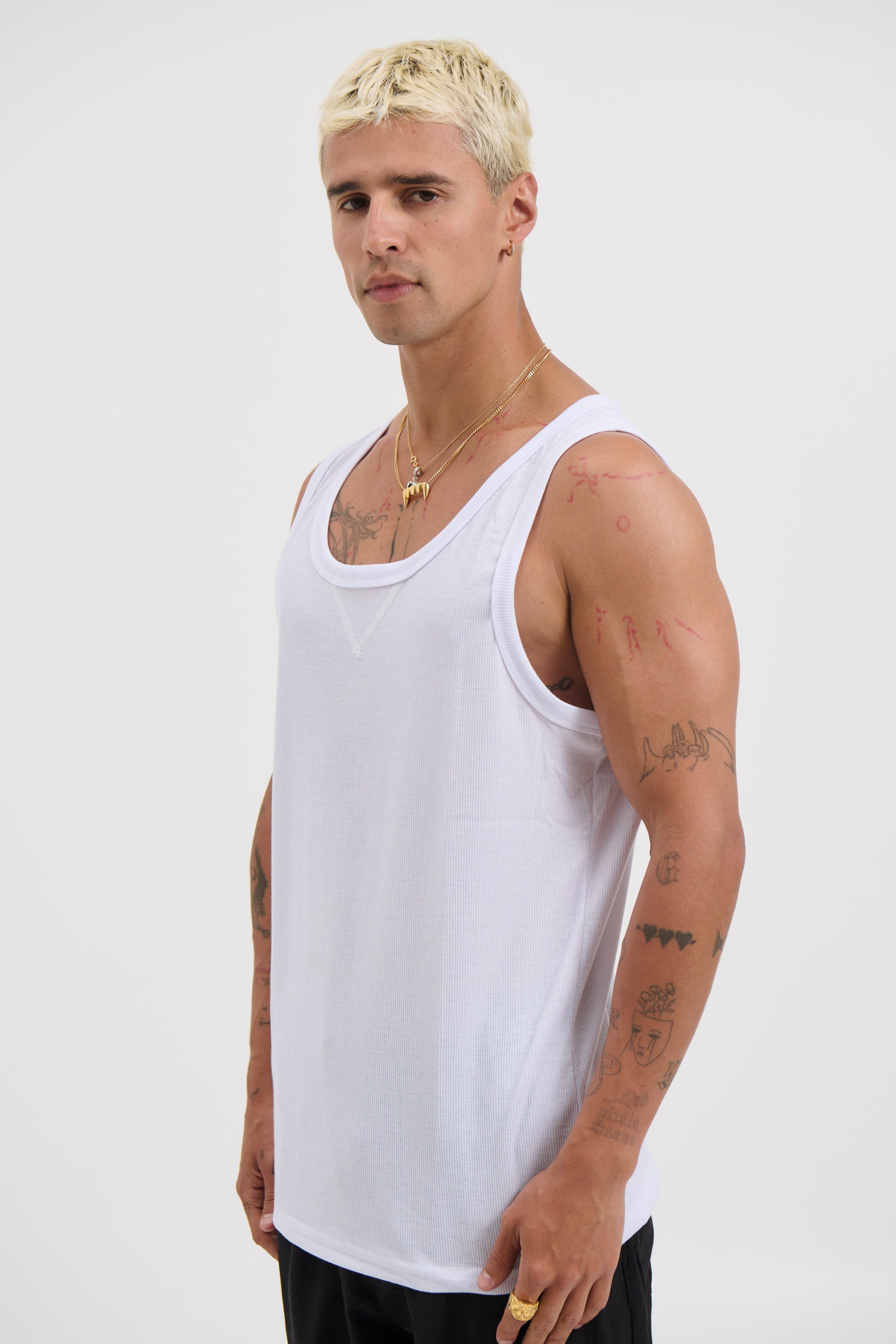 Ruben Fitted Tank White