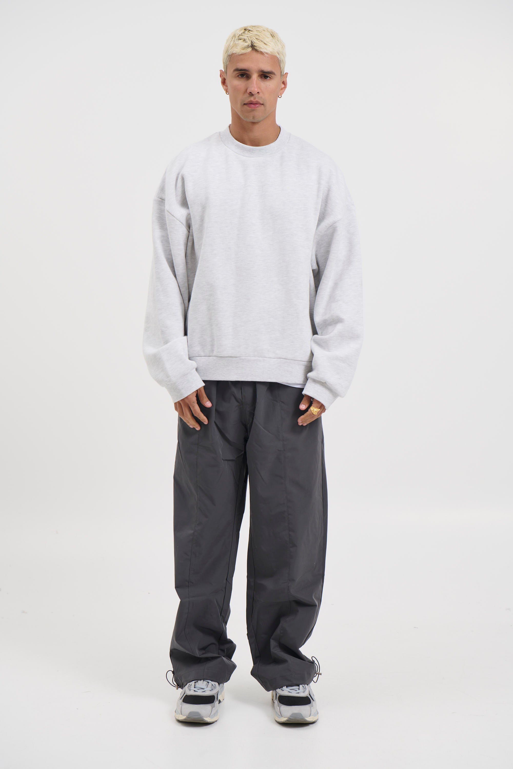 Francis Drop Sleeve Sweater Grey Marle