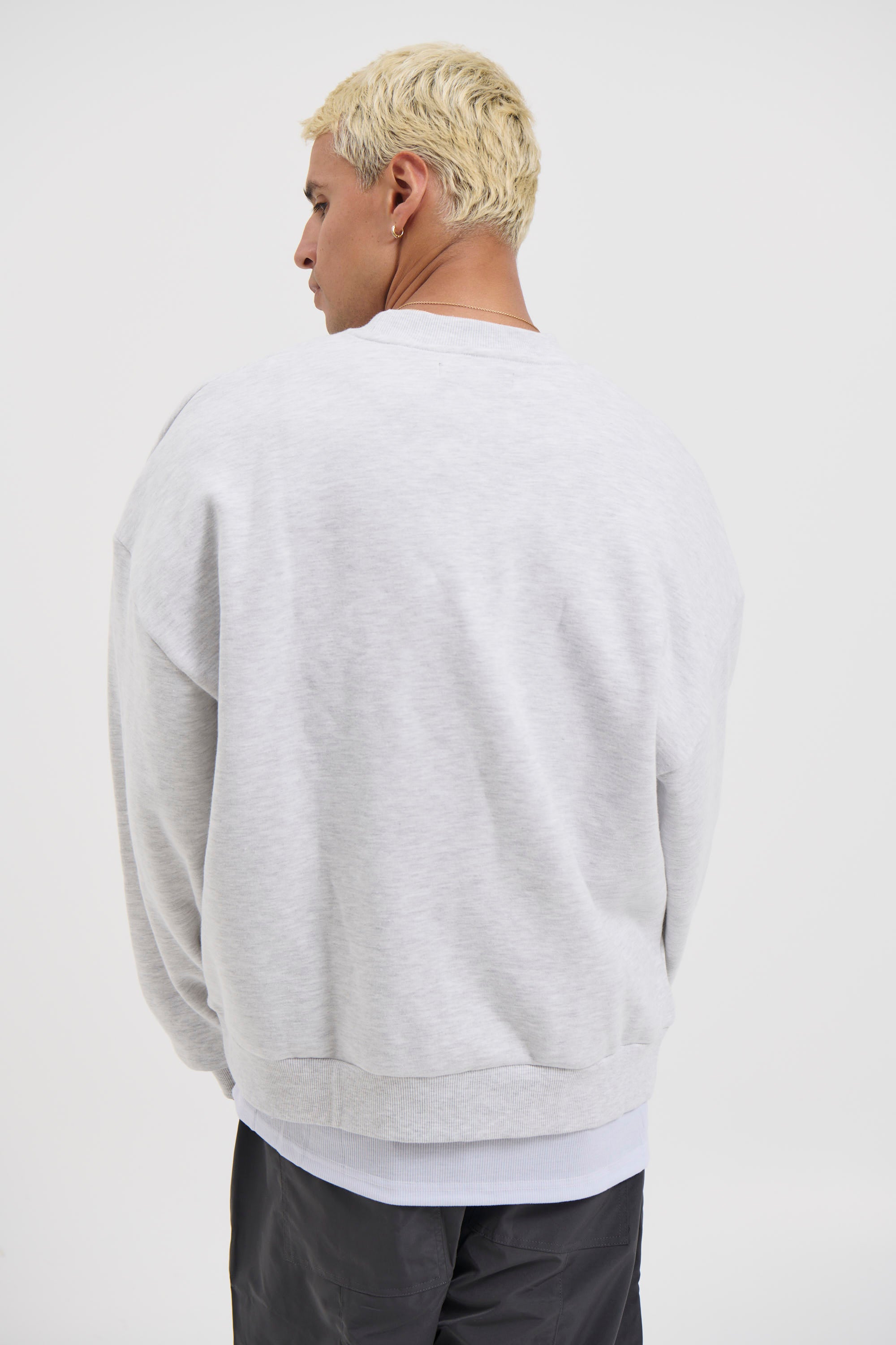 Francis Drop Sleeve Sweater Grey Marle