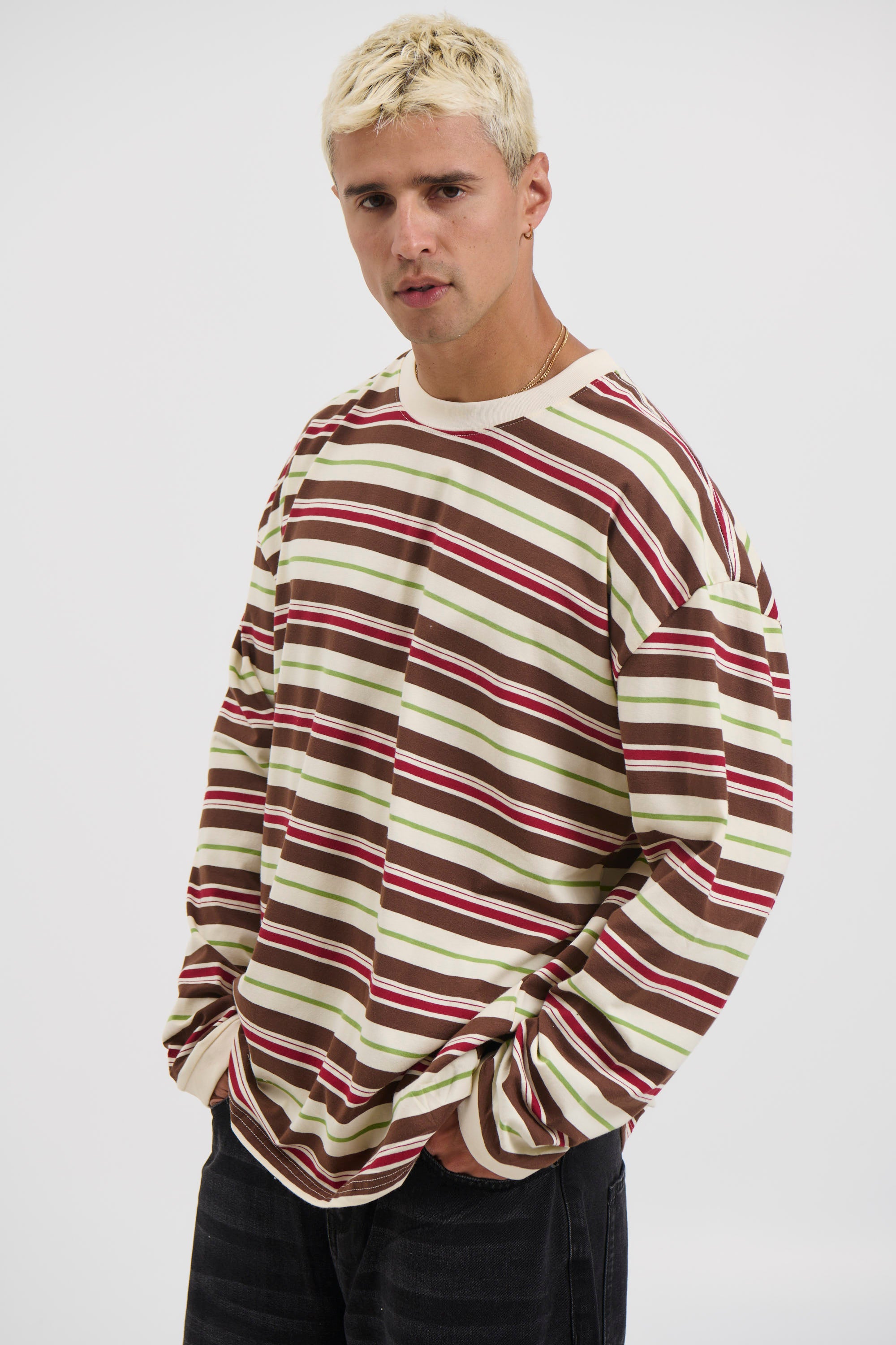 Tim Stripe Long Sleeve Choc