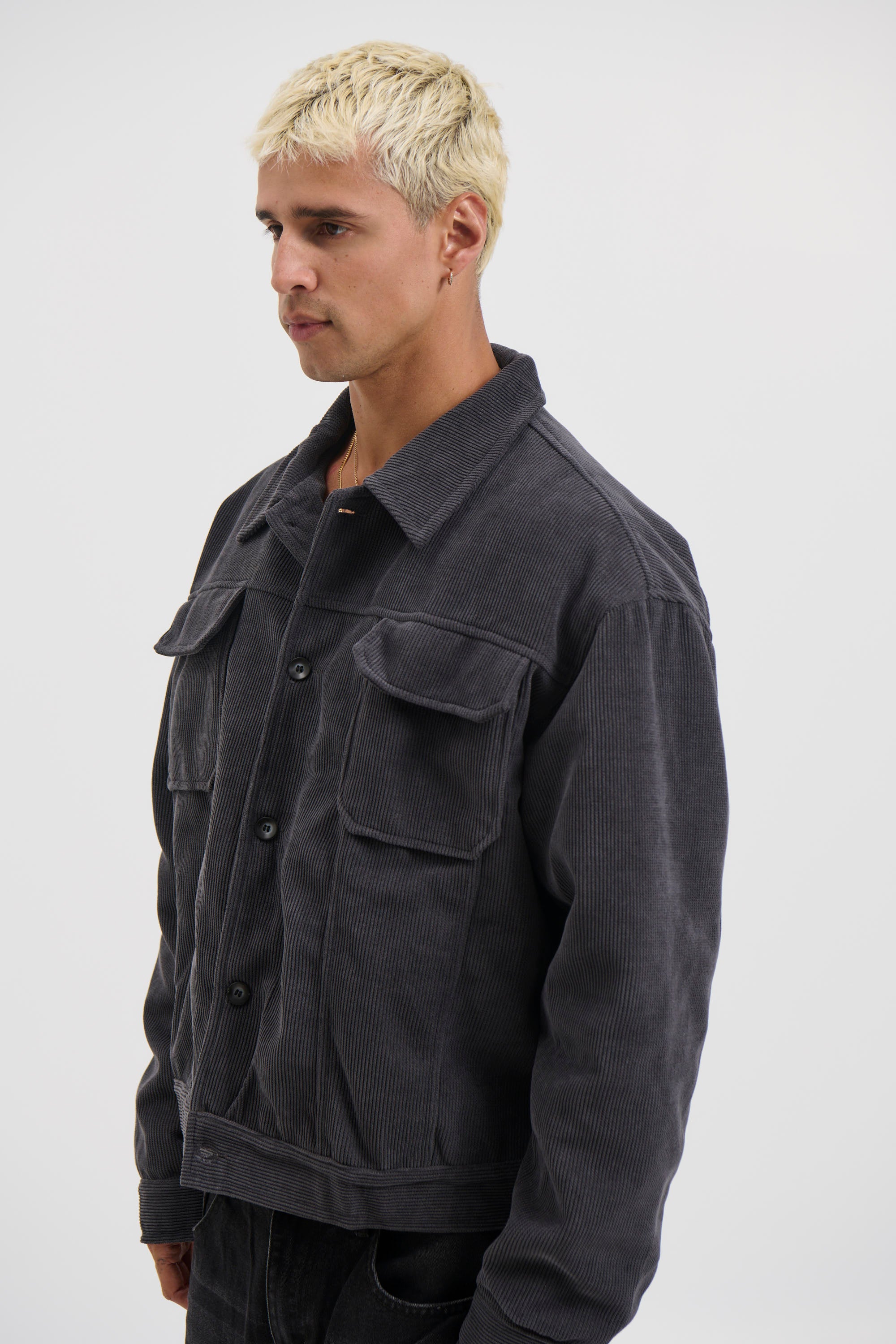 Levi Soft Cord Jacket Dark Grey