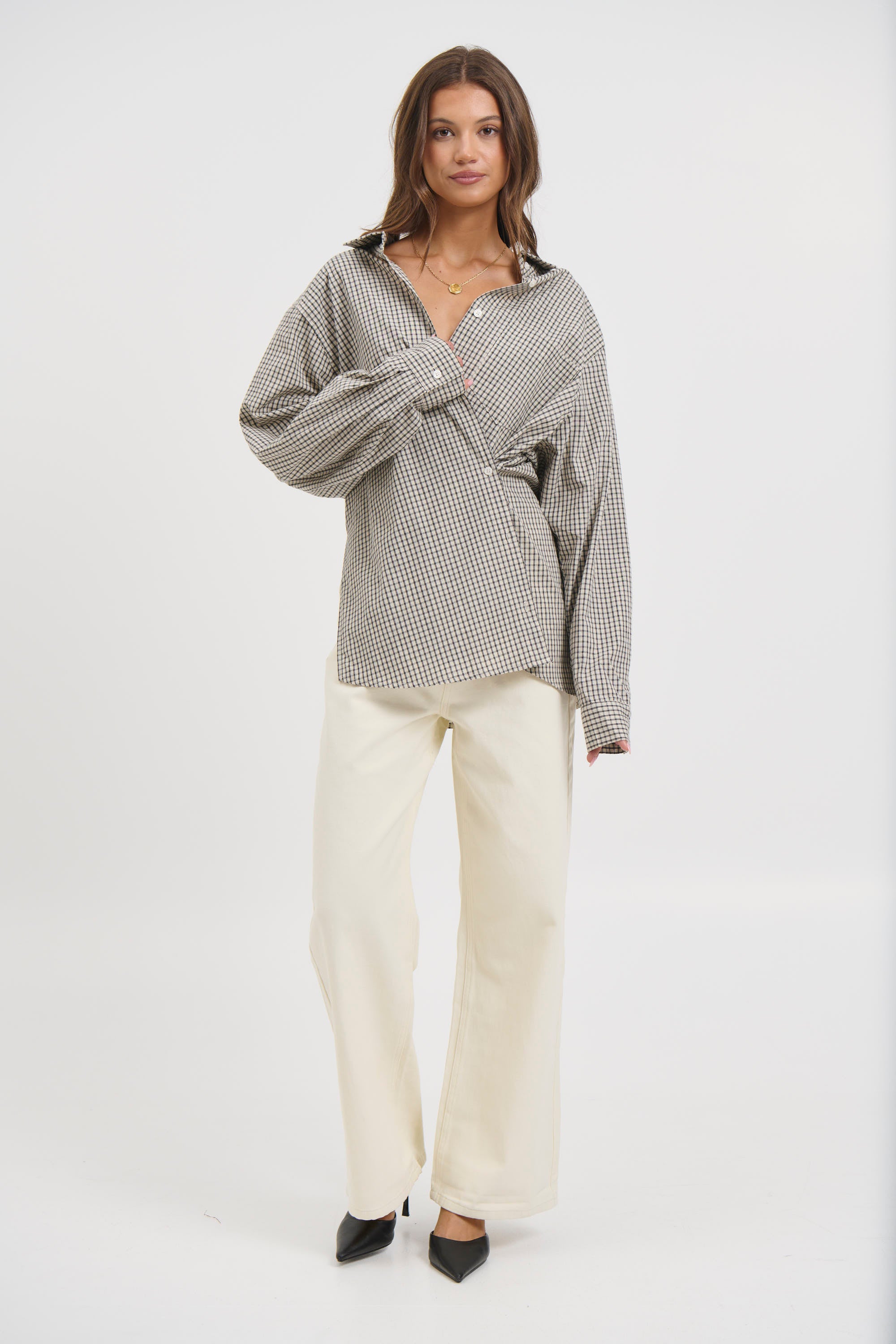 Notting Hill Shirt Cream Check