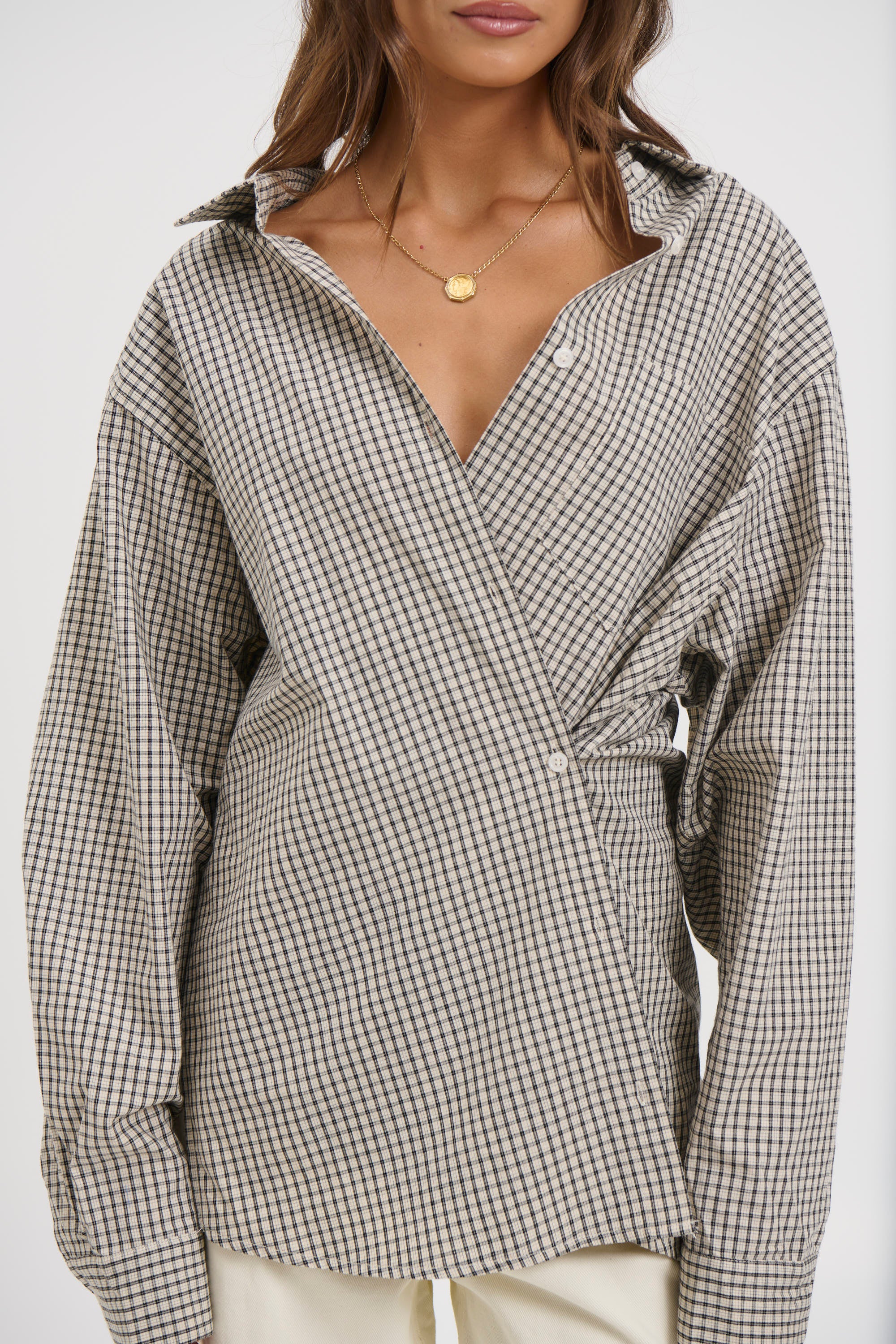 Notting Hill Shirt Cream Check