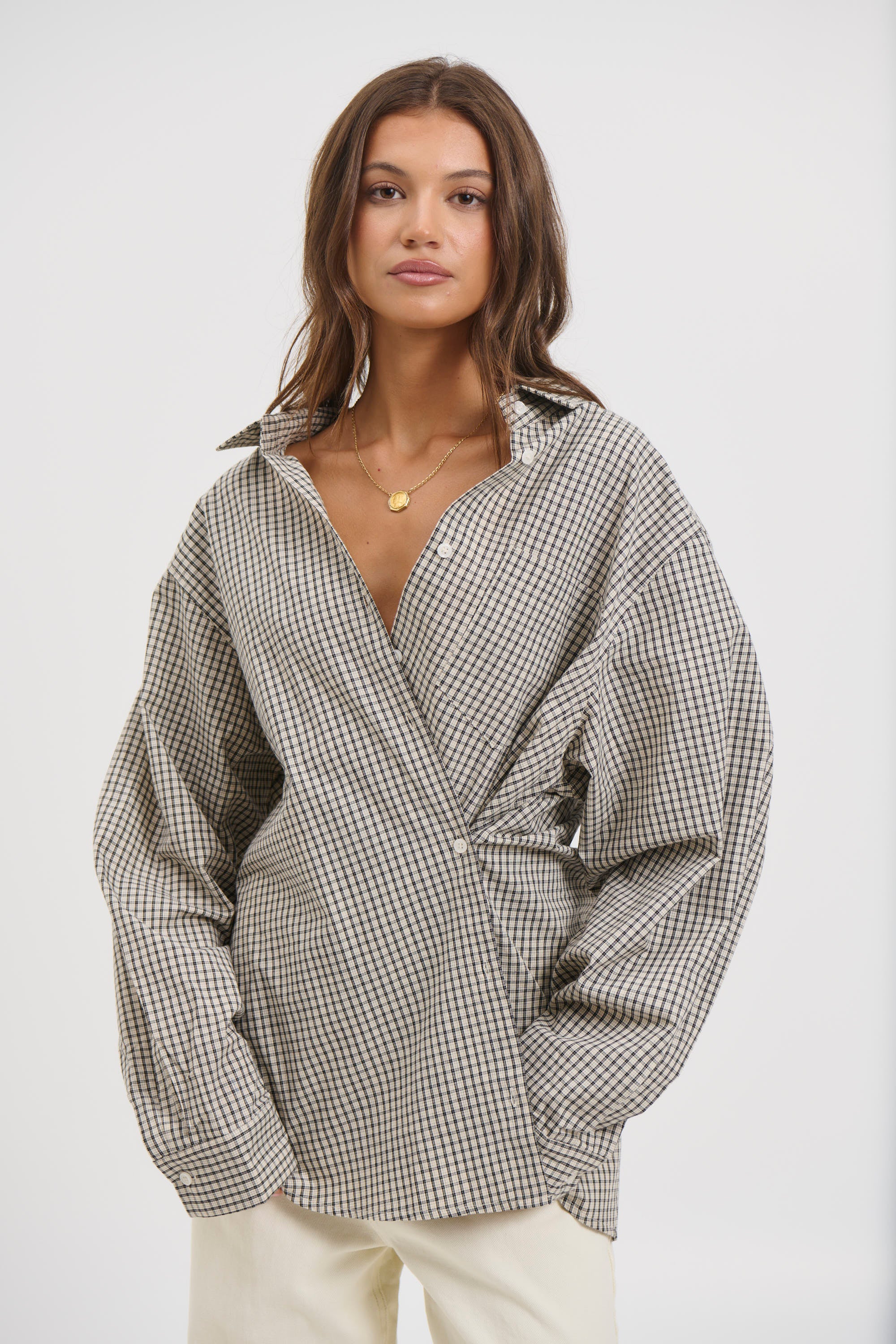 Notting Hill Shirt Cream Check